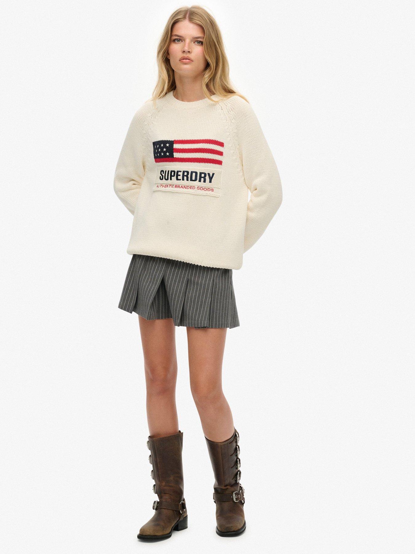 Image 3 of 5 of Superdry Americana Crew Knit - Ecru
