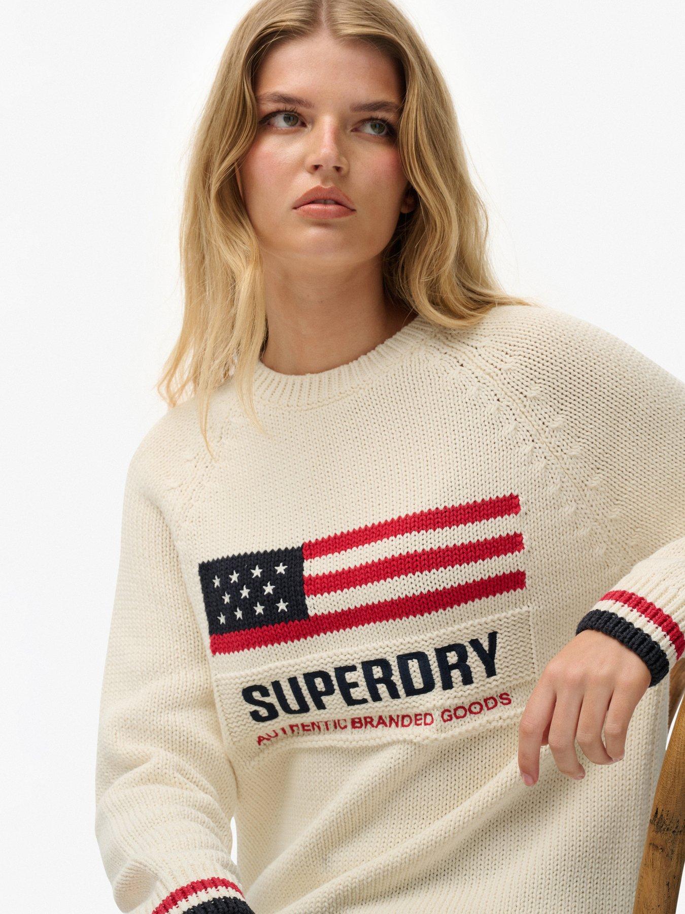 Image 5 of 5 of Superdry Americana Crew Knit - Ecru