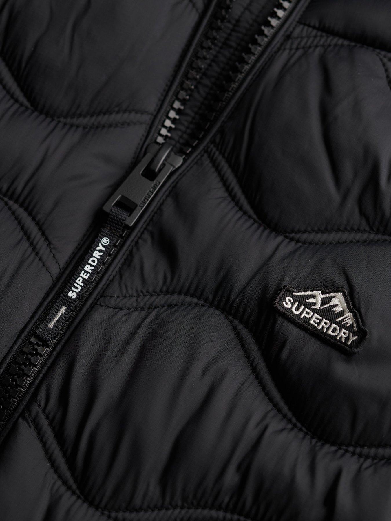  image of superdry-hood-fuji-lite-wave-padded-jacket-black