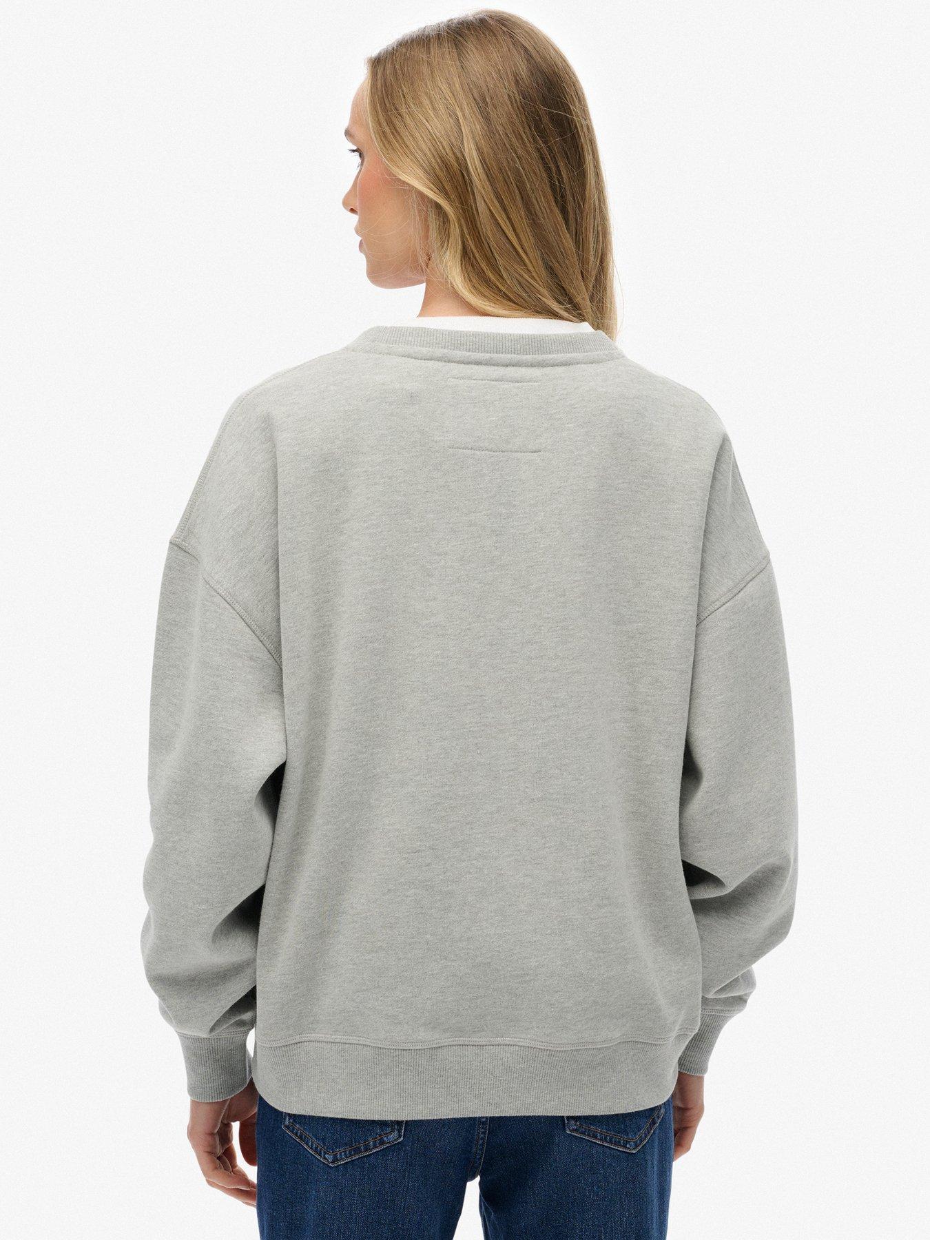  image of superdry-athletic-essentials-relaxed-crew-sweatshirt--grey-marl
