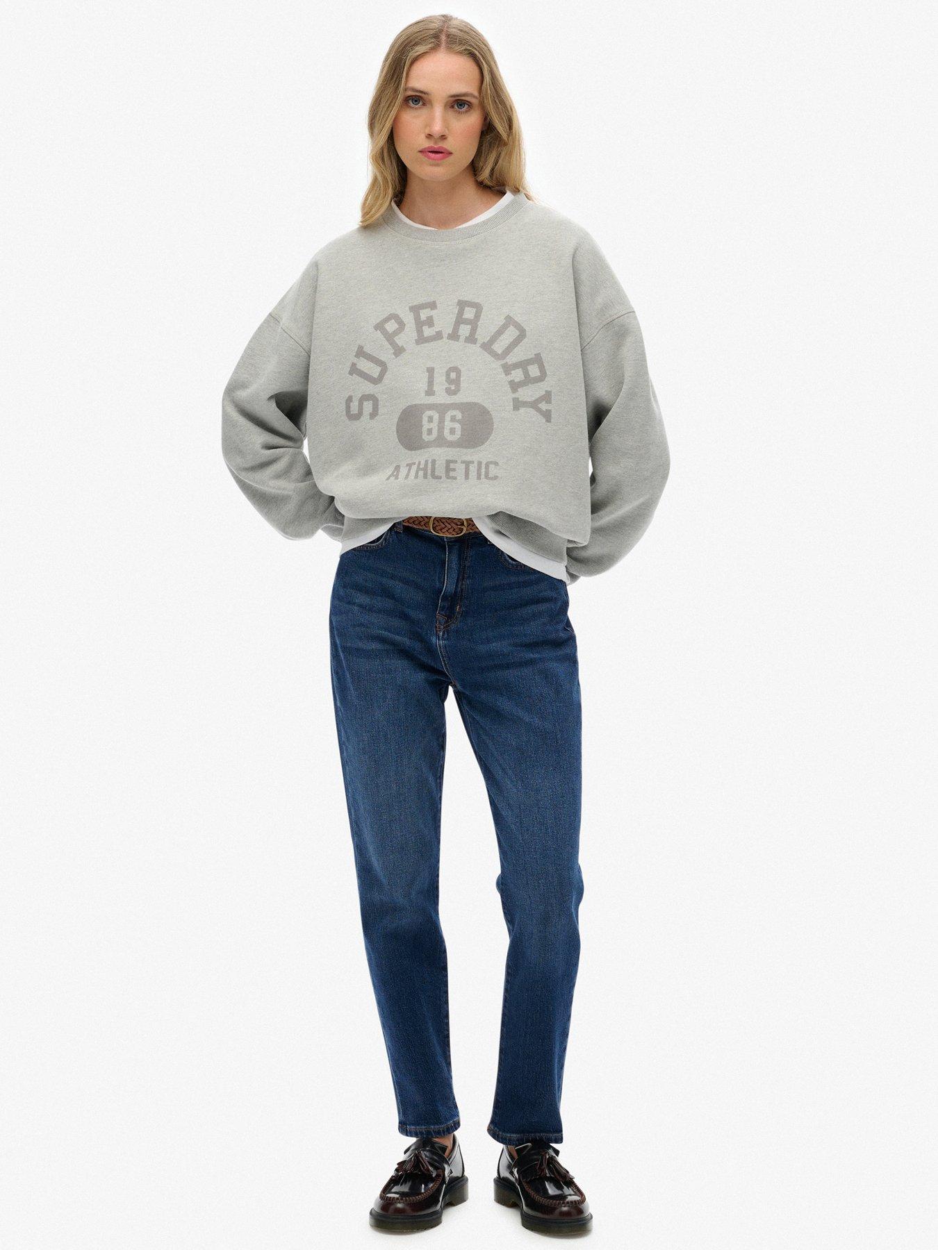  image of superdry-athletic-essentials-relaxed-crew-sweatshirt--grey-marl