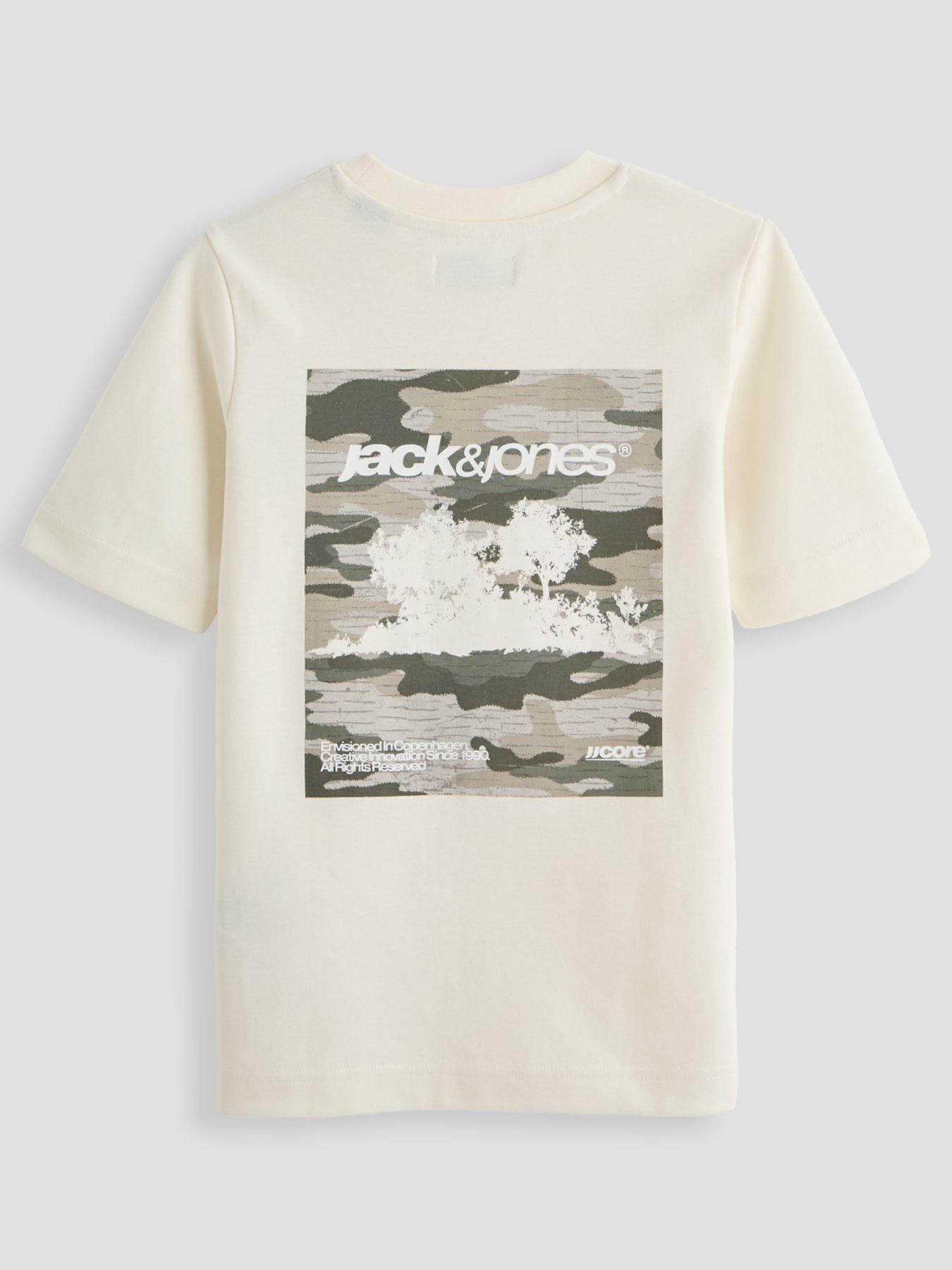 Jack & Jones Junior Boys Breeze Back Print Short Sleeve T-shirt - Sweet Corn
