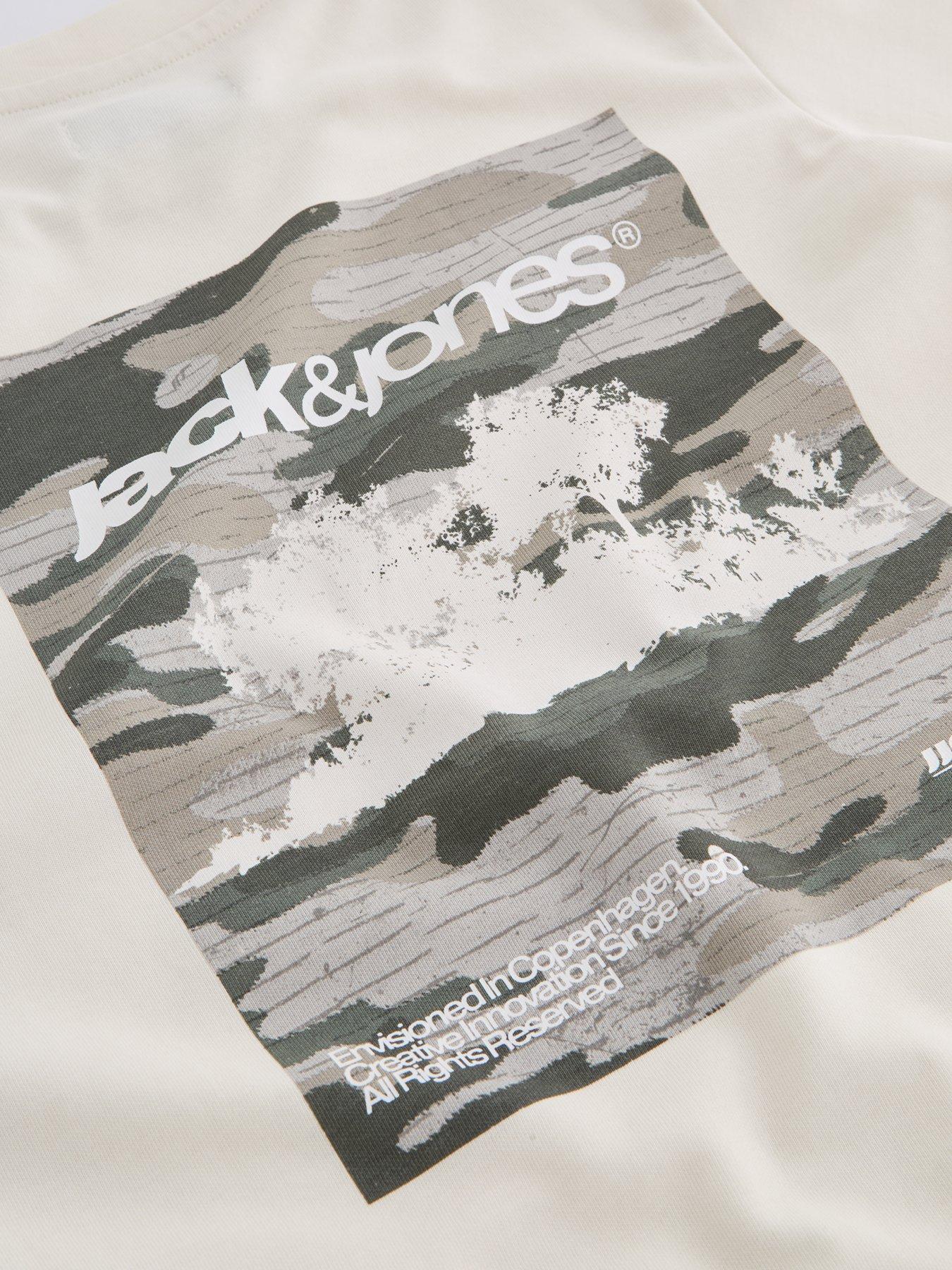 Image 4 of 7 of Jack & Jones Junior Boys Breeze Back Print Short Sleeve T-shirt - Sweet Corn
