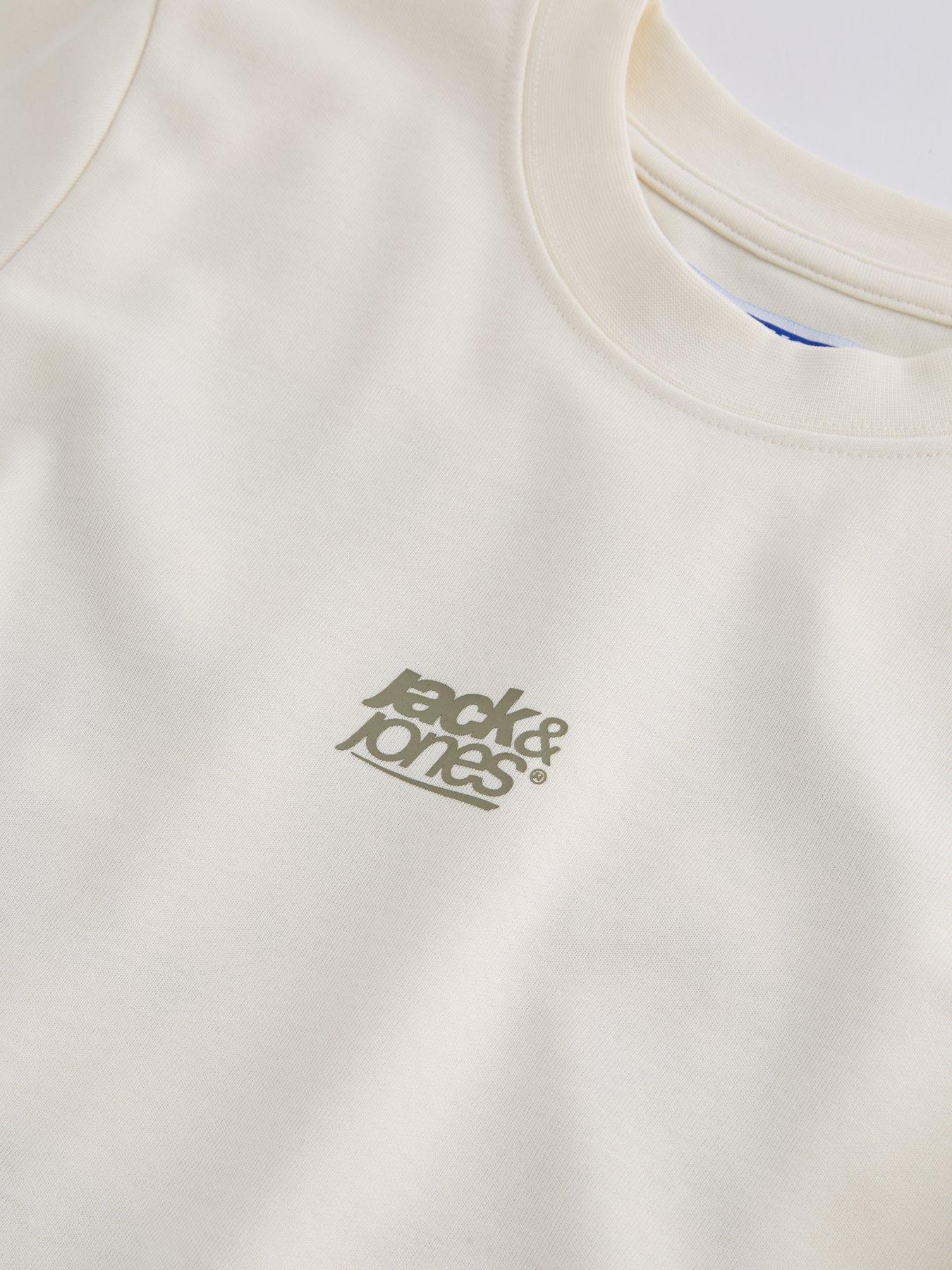 Image 5 of 7 of Jack & Jones Junior Boys Breeze Back Print Short Sleeve T-shirt - Sweet Corn
