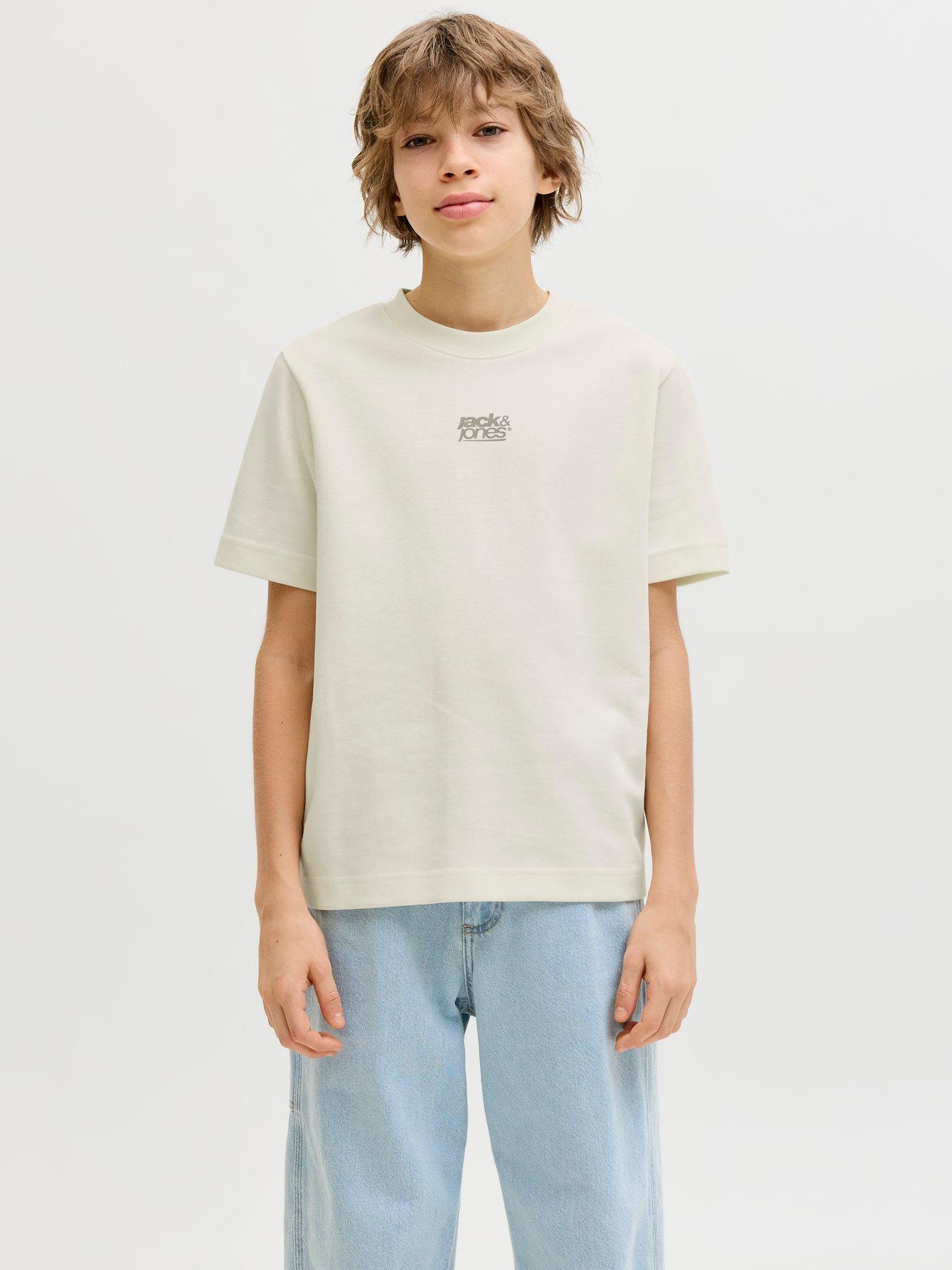 Image 6 of 7 of Jack & Jones Junior Boys Breeze Back Print Short Sleeve T-shirt - Sweet Corn