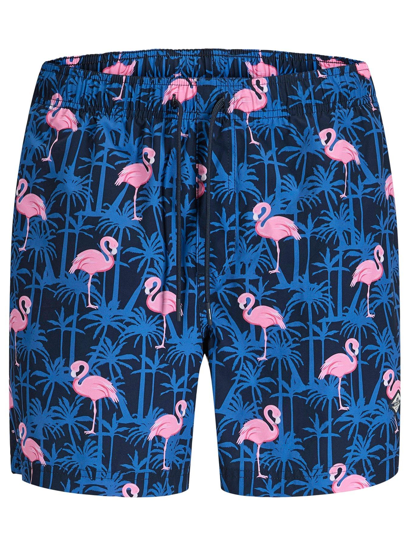 Jack & Jones Mini Younger Boys Flamingo Print Swim Shorts - Blazer - Navy