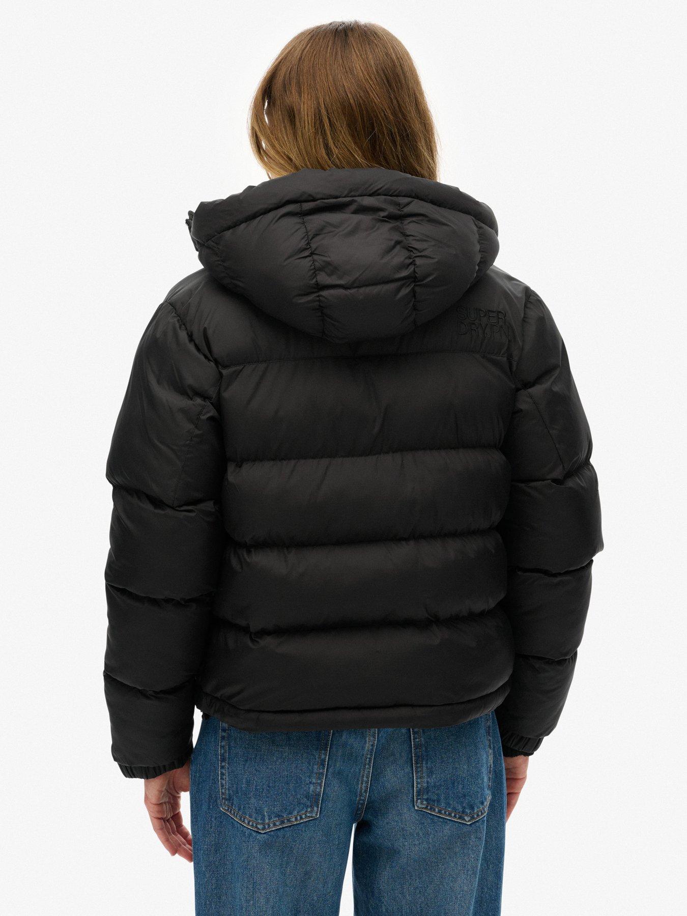  image of superdry-hooded-tech-padded-jacket-black
