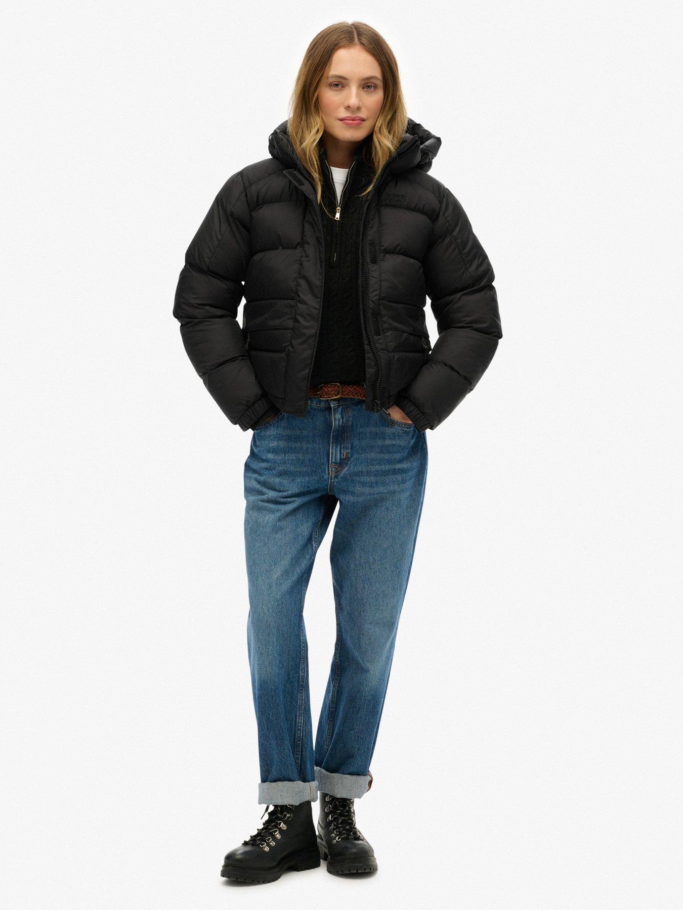  image of superdry-hooded-tech-padded-jacket-black