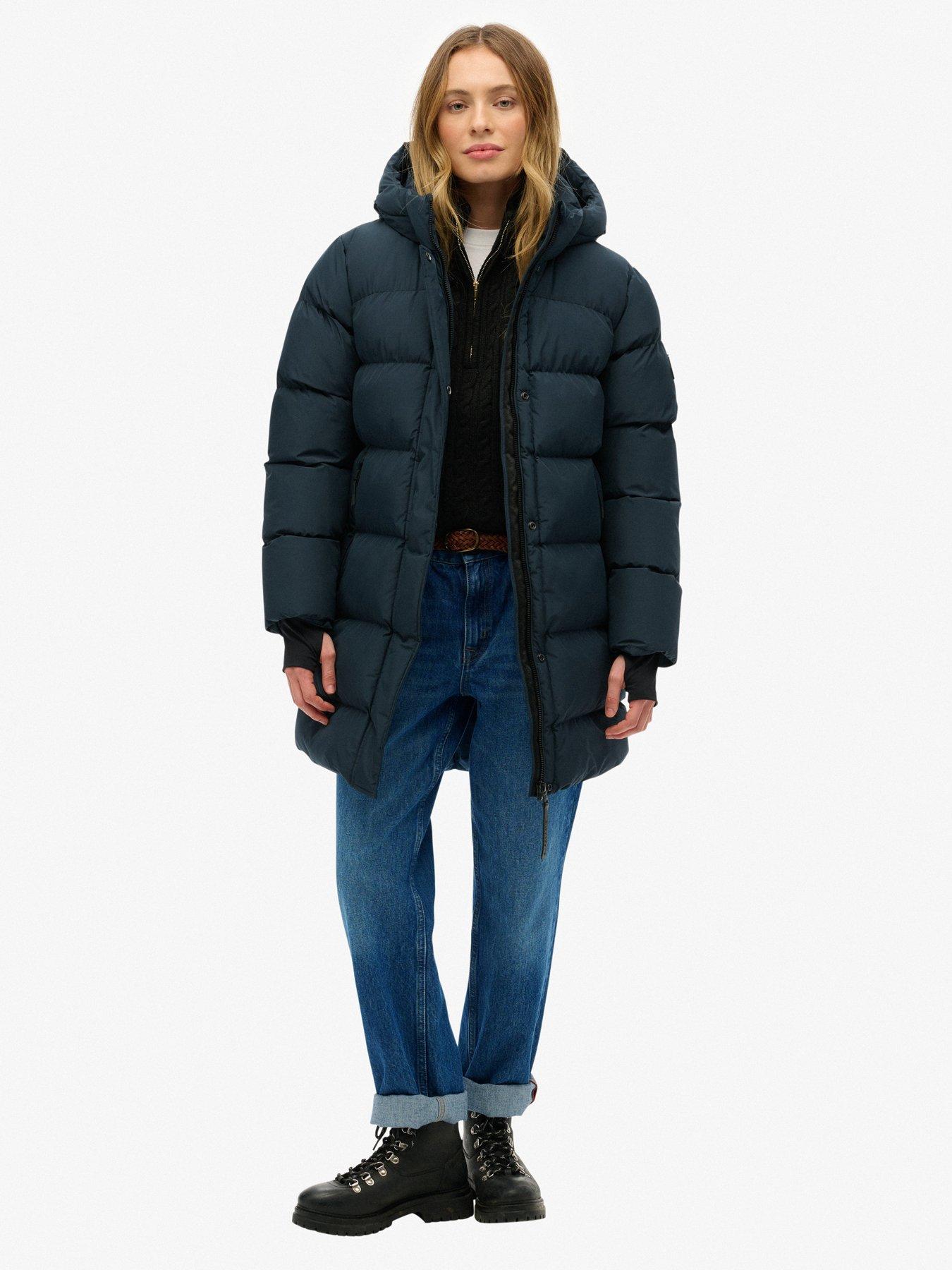  image of superdry-hooded-sports-puffer-mid-length-jacket-blueberry-navy