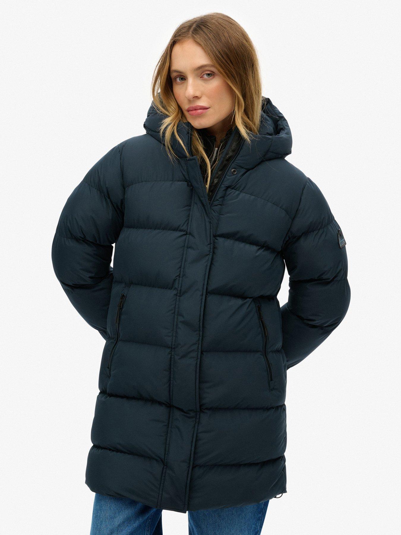  image of superdry-hooded-sports-puffer-mid-length-jacket-blueberry-navy