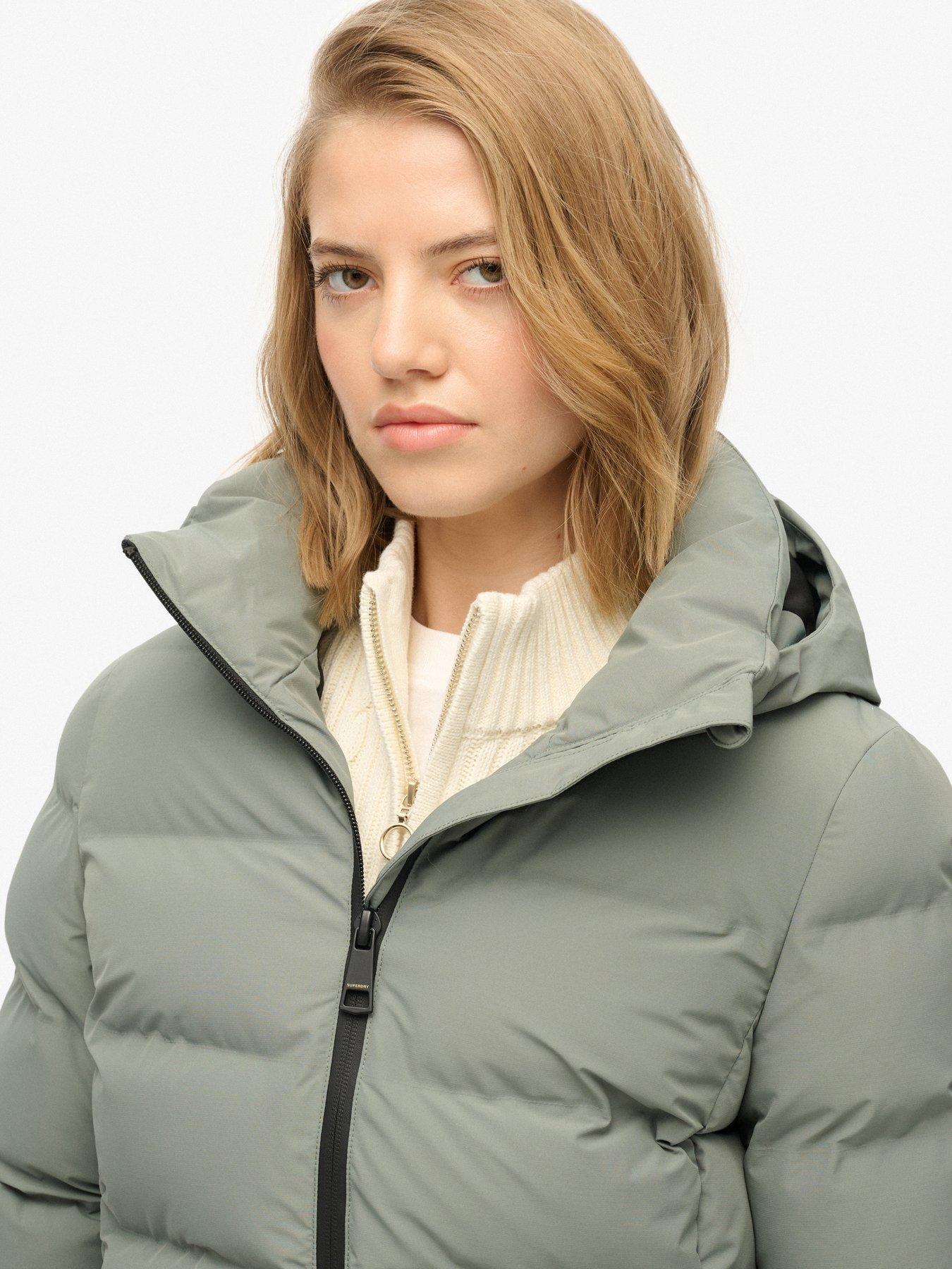  image of superdry-city-midlength-padded-jacket-freestyle-green