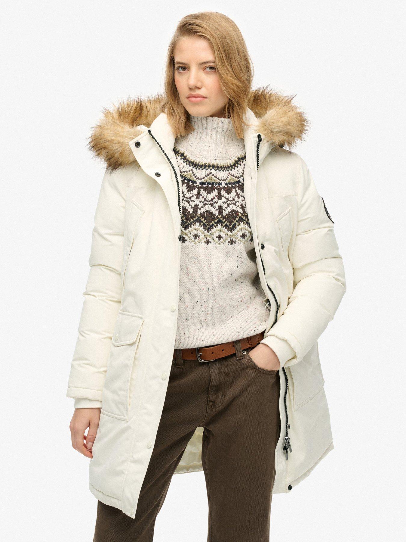  image of superdry-everest-faux-fur-parka-jacket-off-white