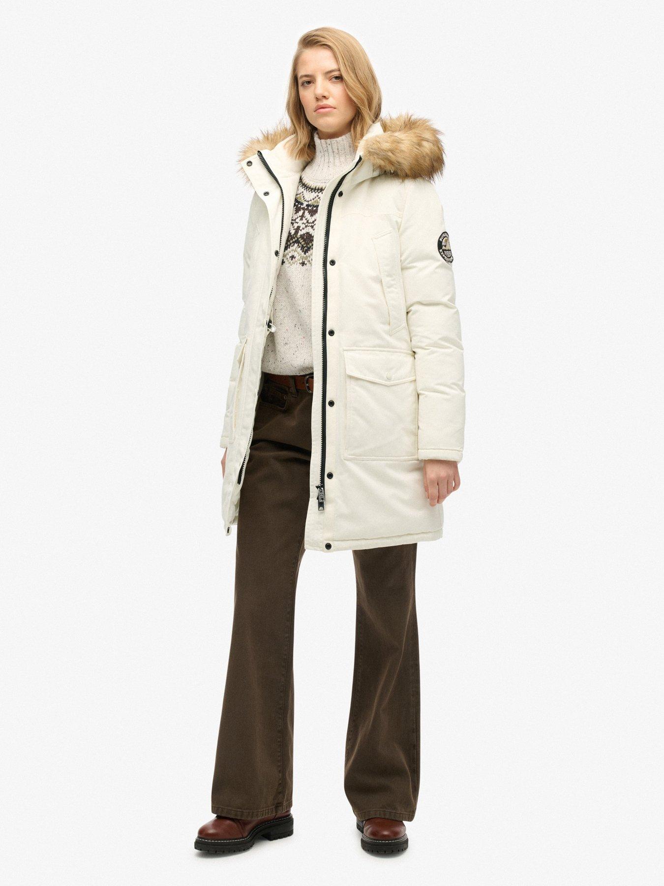  image of superdry-everest-faux-fur-parka-jacket-off-white
