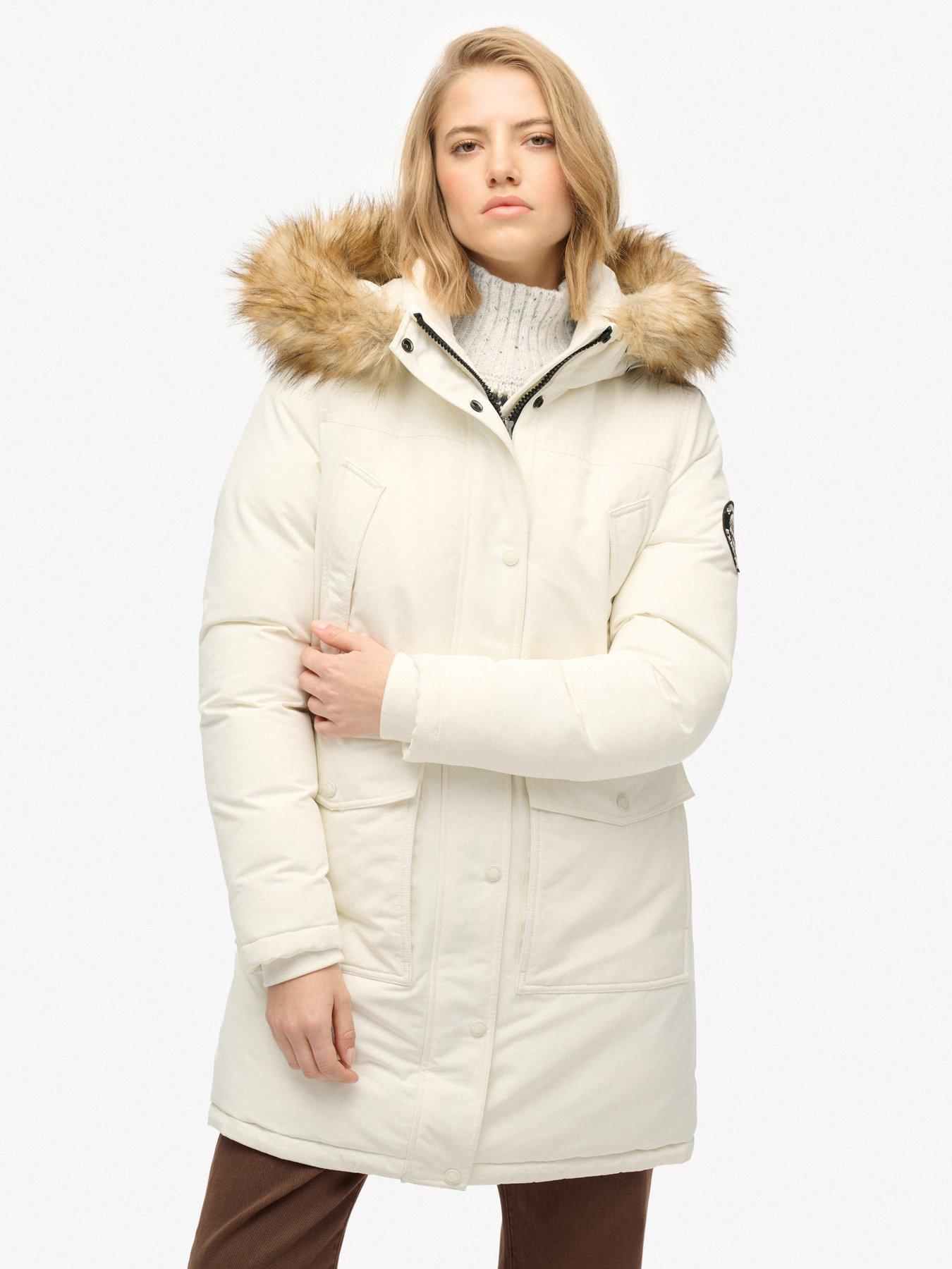  image of superdry-everest-faux-fur-parka-jacket-off-white
