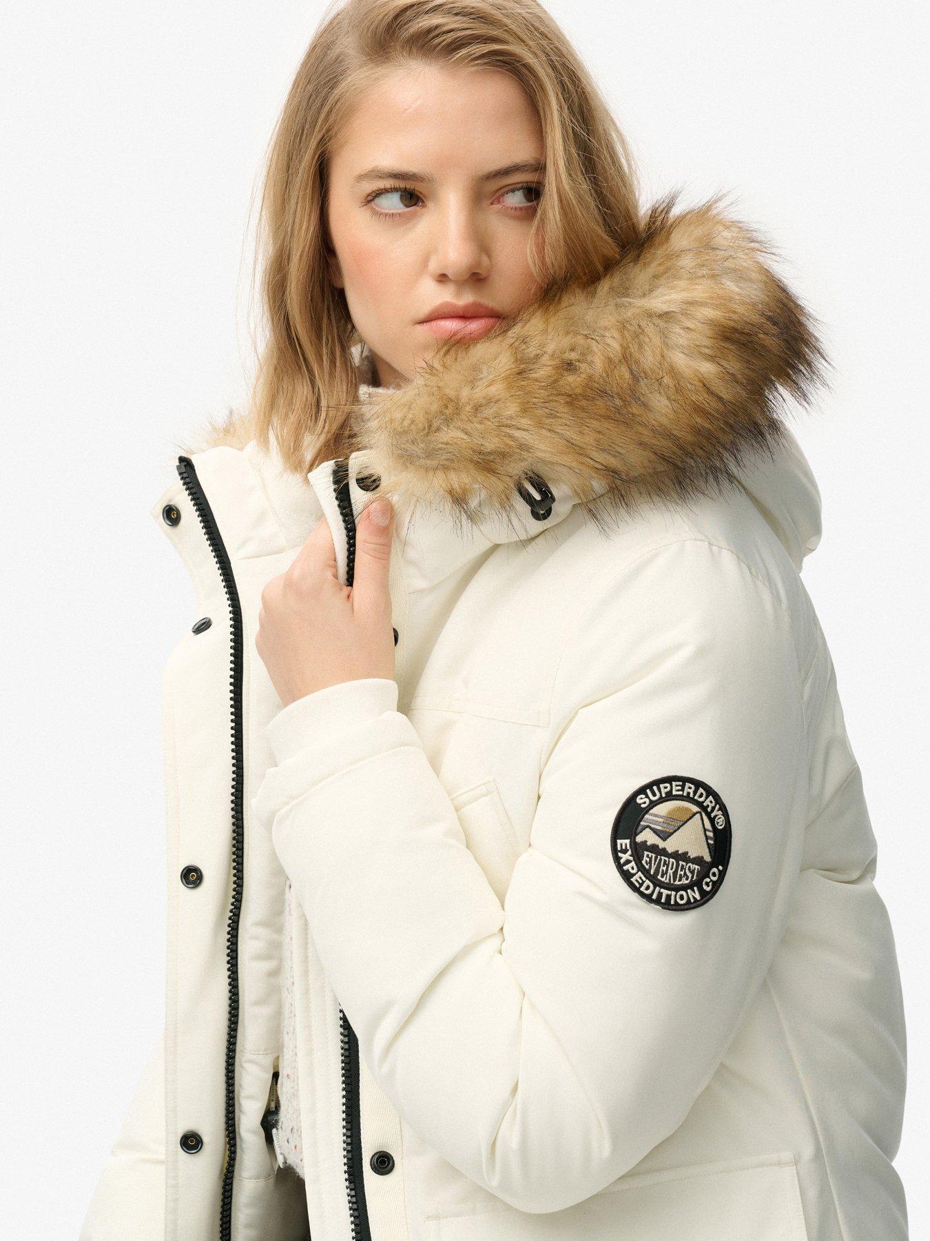  image of superdry-everest-faux-fur-parka-jacket-off-white