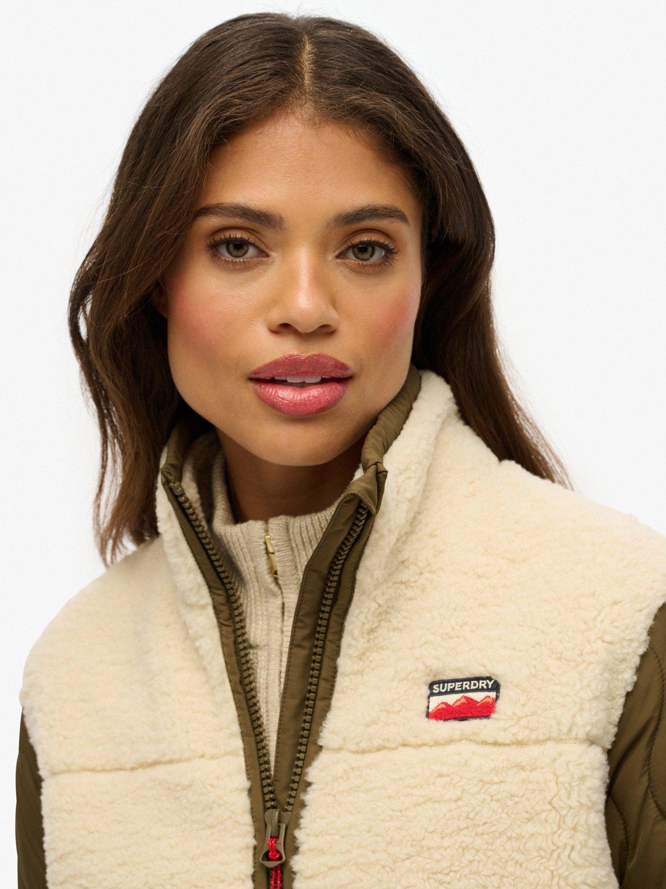  image of superdry-fleece-hybrid-jacket-beige