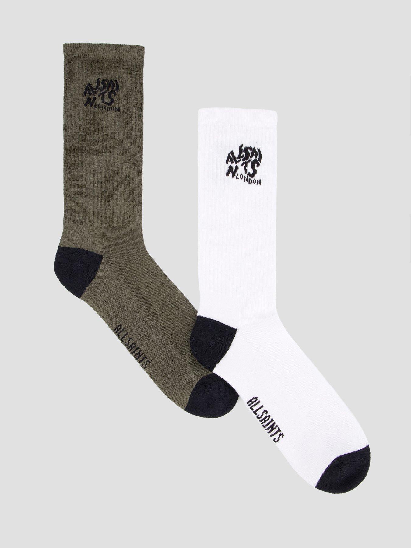 AllSaints All Saints Orlando 2 Pack Crew Socks