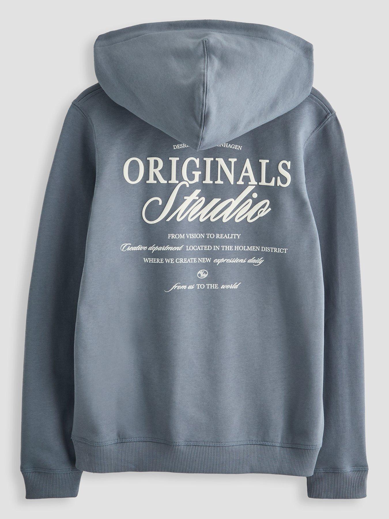 Jack & Jones Junior Boys Back Print Hoodie - Tradewinds Blue