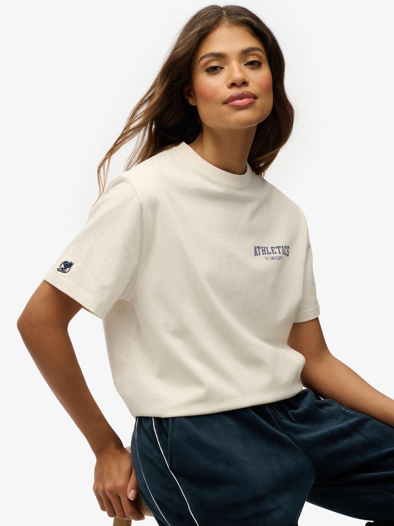  image of superdry-athletic-essentials-oversized-t-shirt-desert-bone-off-white