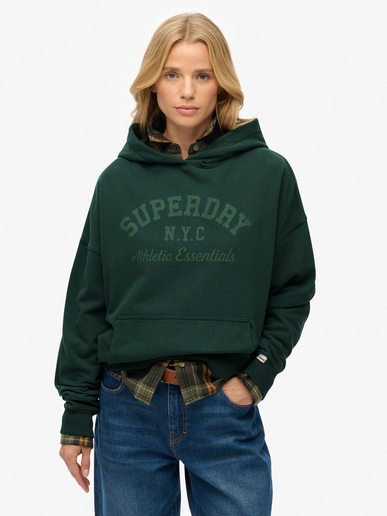  image of superdry-athletic-essentials-relax-hood-enamel-green