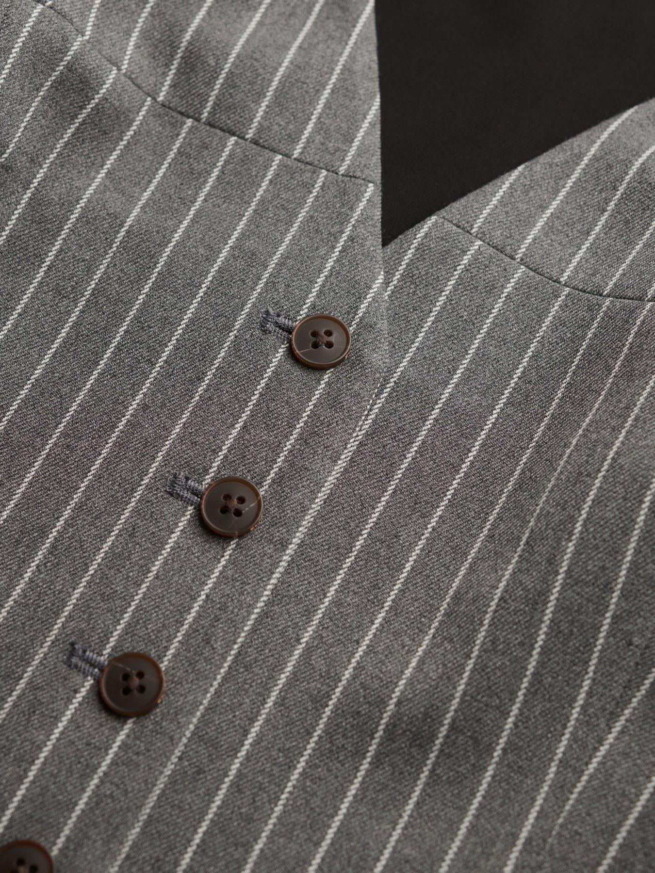  image of superdry-pinstripe-waistcoat-pinstripe-grey