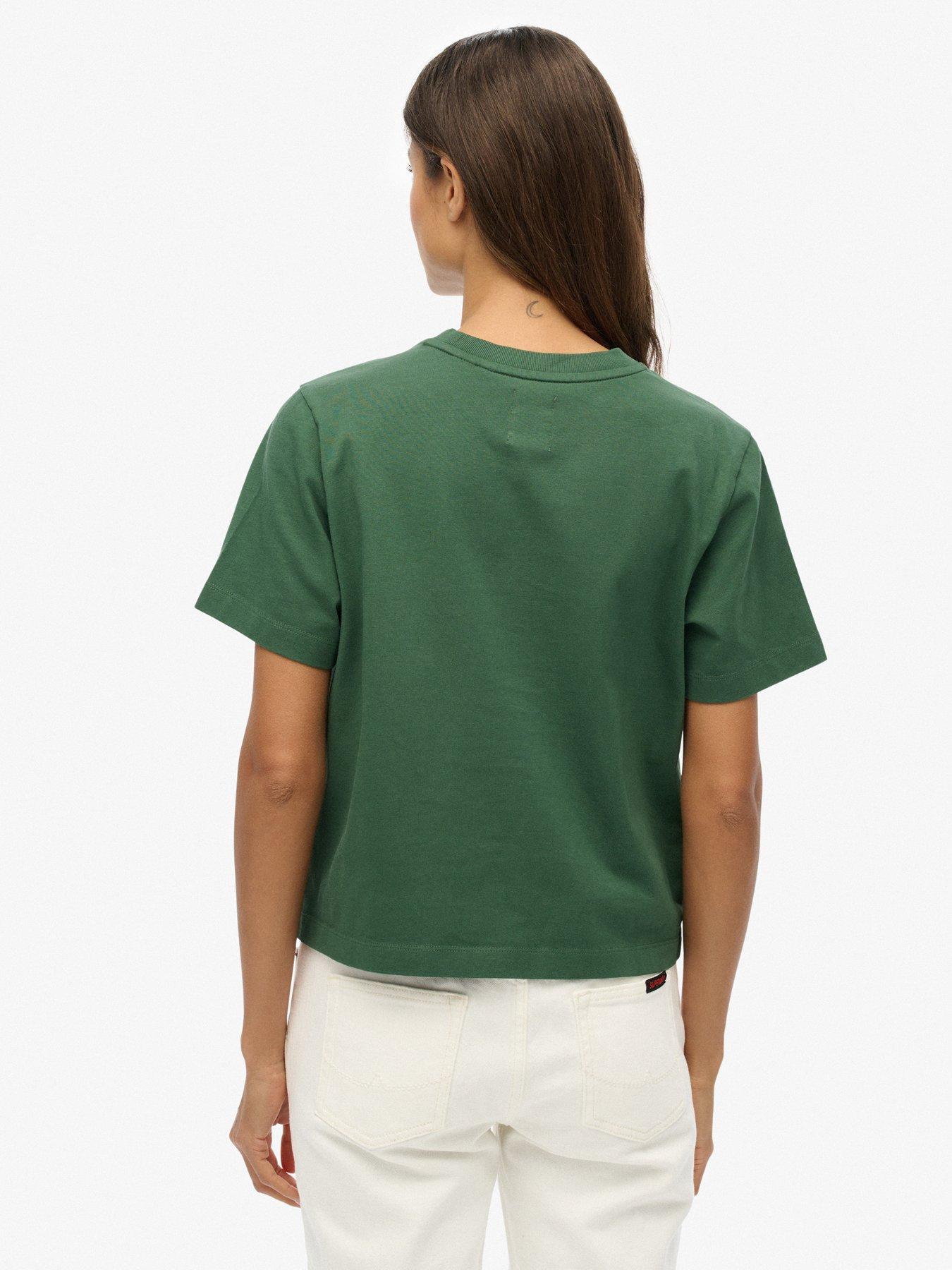  image of superdry-country-club-boxy-loose-t-shirt-deep-green