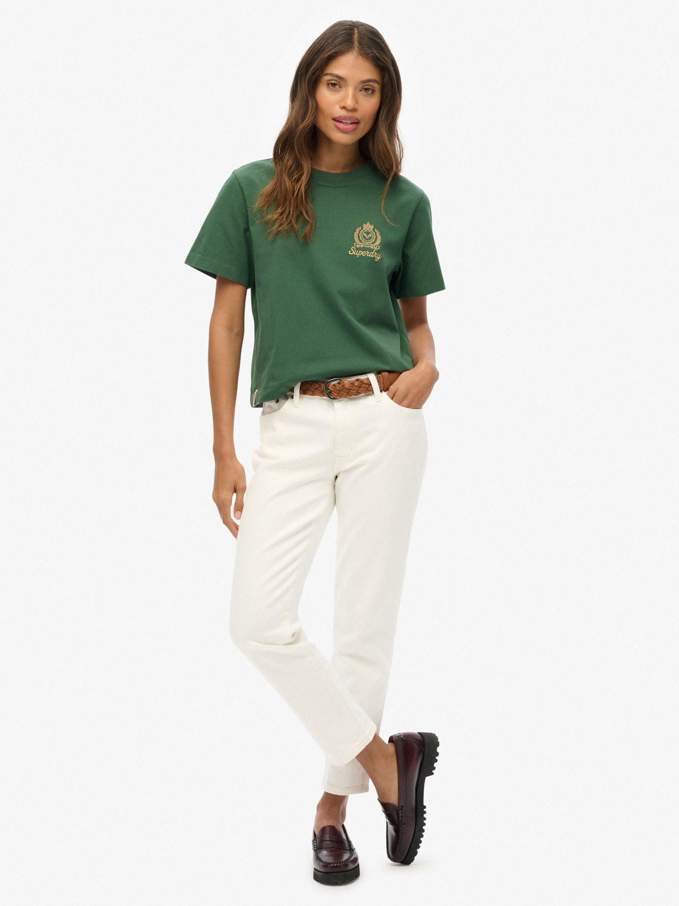  image of superdry-country-club-boxy-loose-t-shirt-deep-green