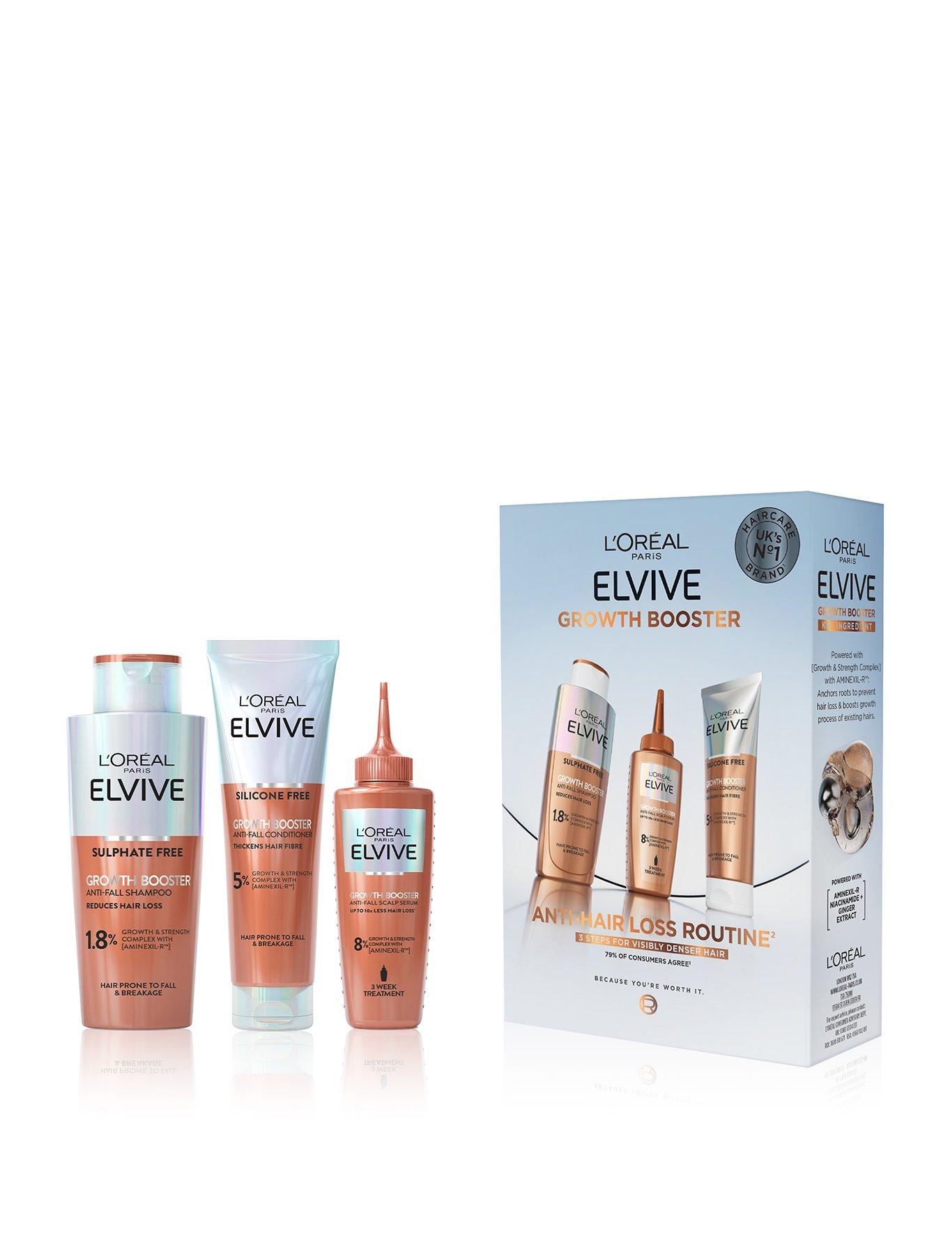 L'Oreal Paris LOreal Paris Elvive Growth Booster Set, Anti Hair Loss Shampoo, Conditioner  &  Serum