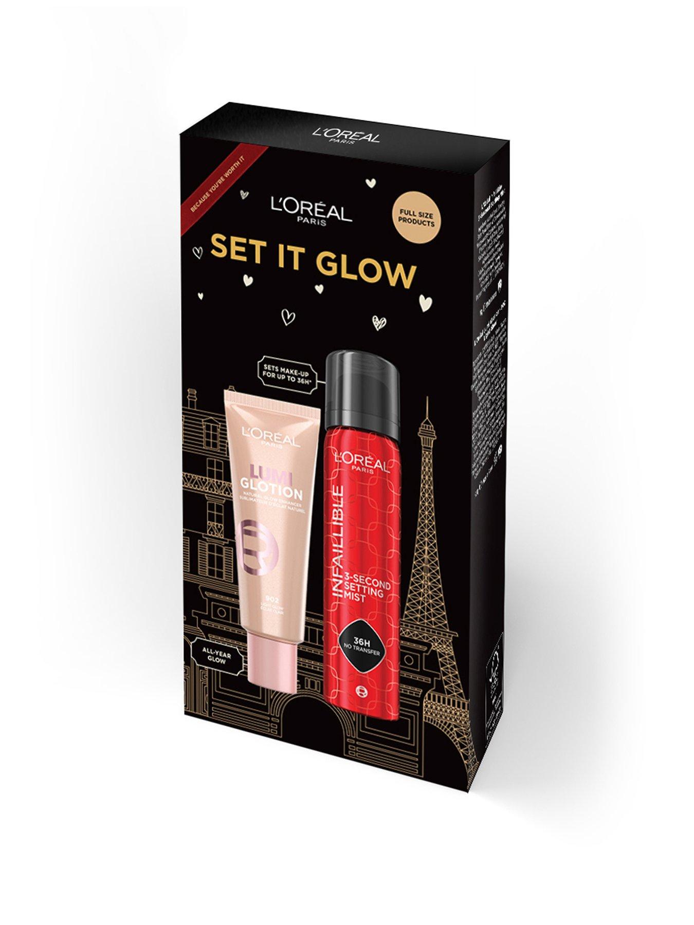  image of loreal-paris-cosmetics-set-it-glow-902-holiday-gift-set