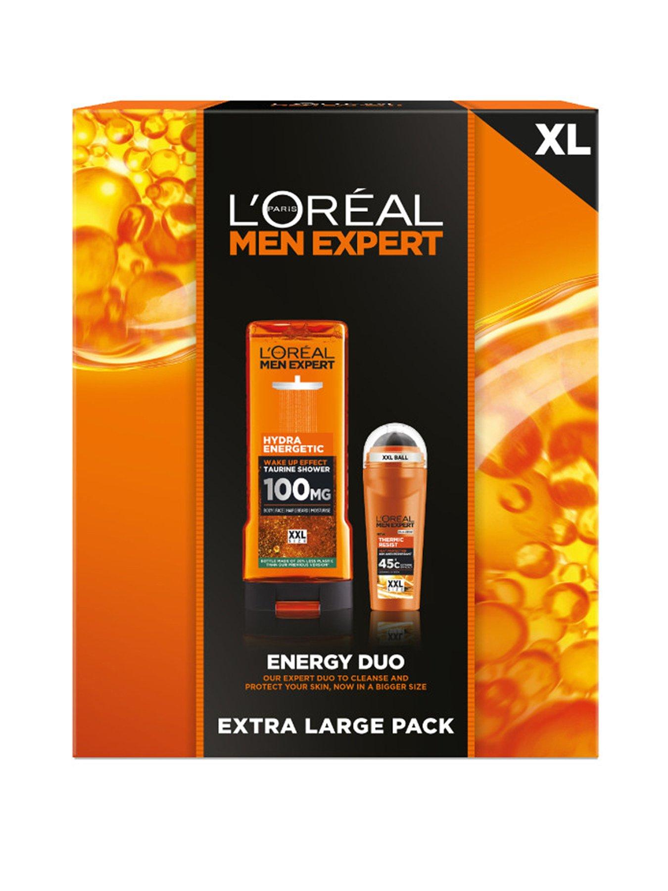 L'Oreal Paris Paris Men Expert Energy Duo XL Gift Set For Him, Cleansing Face  &  Body Hygiene Duo, Extra Large Gift Set for Men