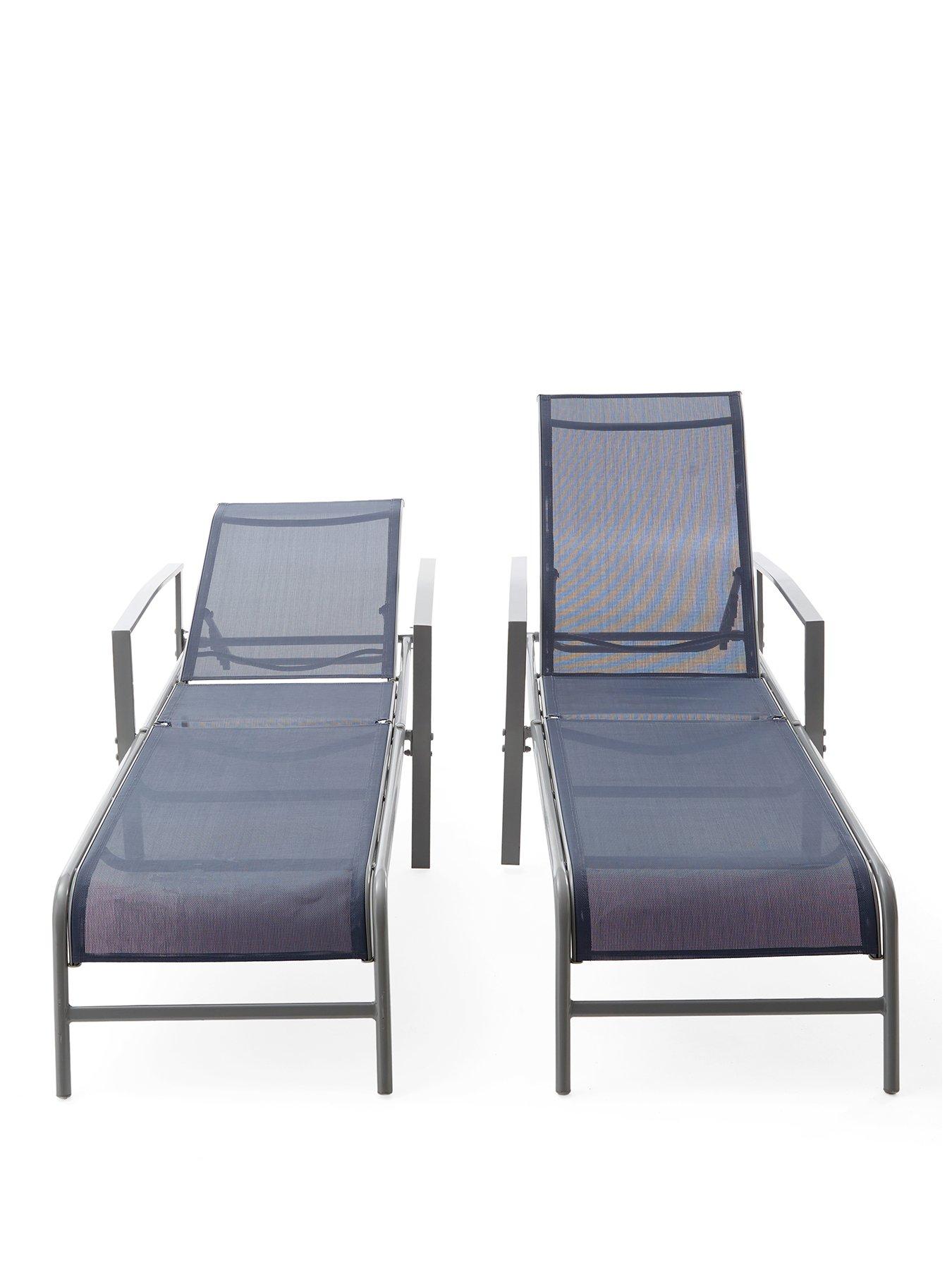  image of the-very-collection-set-2-adjustable-loungers--navy