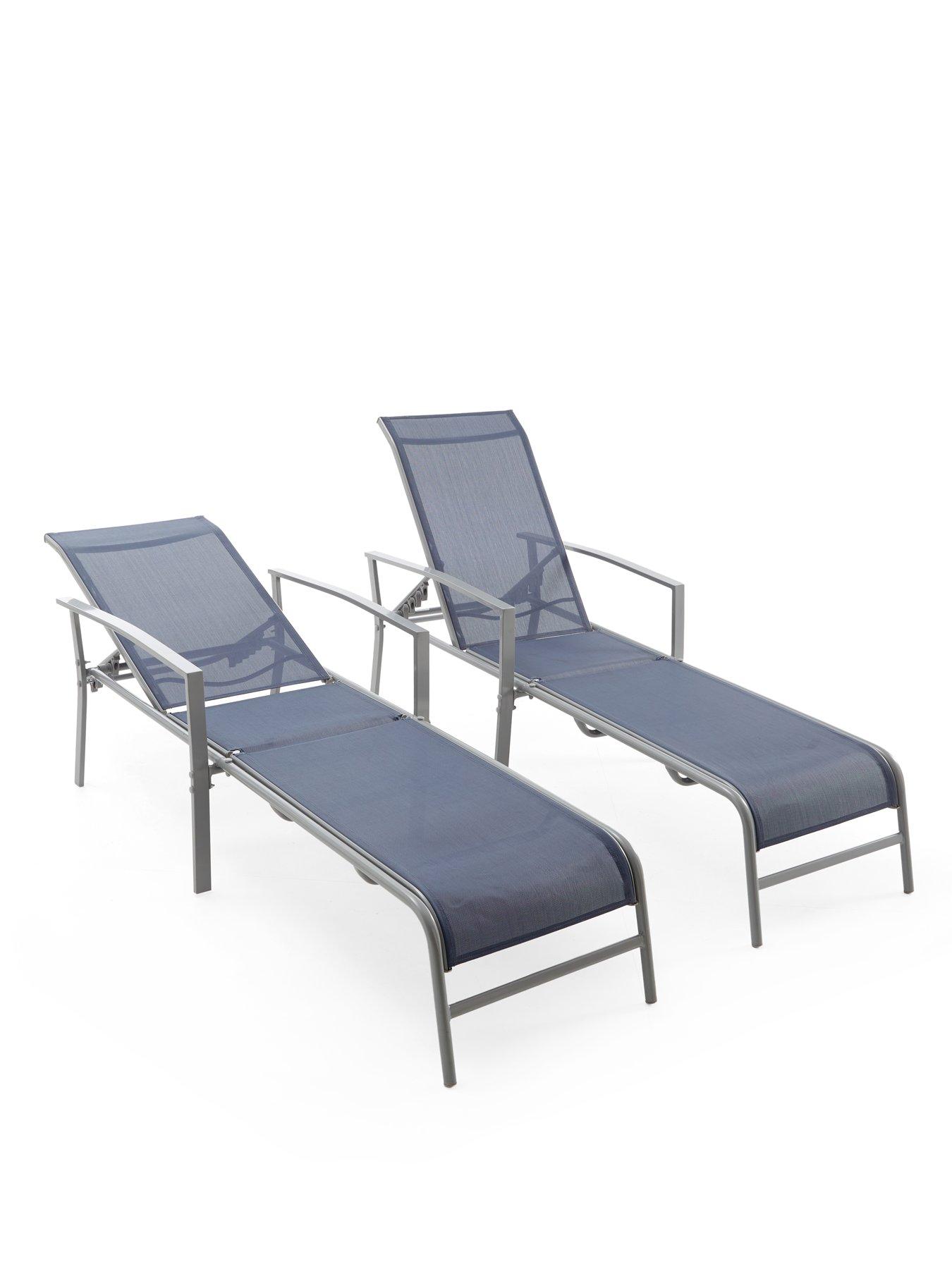  image of the-very-collection-set-2-adjustable-loungers--navy
