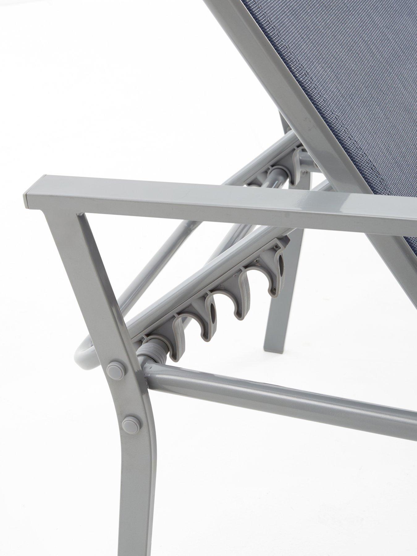 Image 4 of 7 of The Very Collection Set 2 Adjustable Loungers- Navy