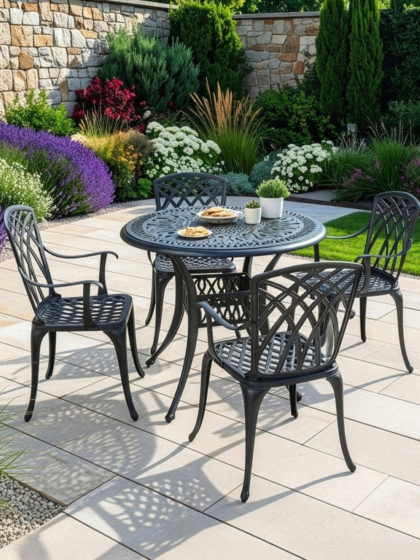 The Very Collection Cast Aluminium 4 Seater Patio Set
