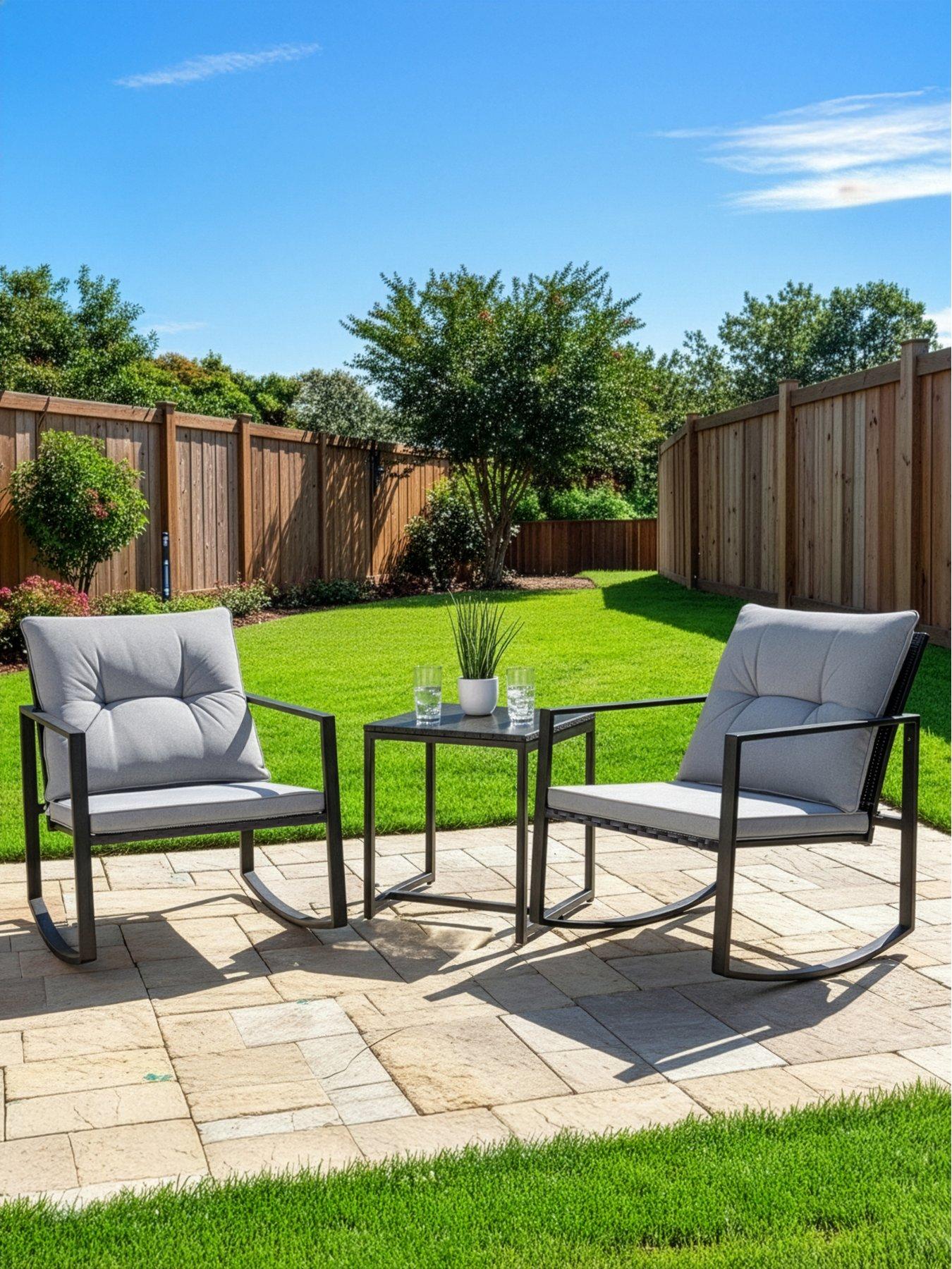 The Very Collection Santa Monica Rocker Set With Padded Seats