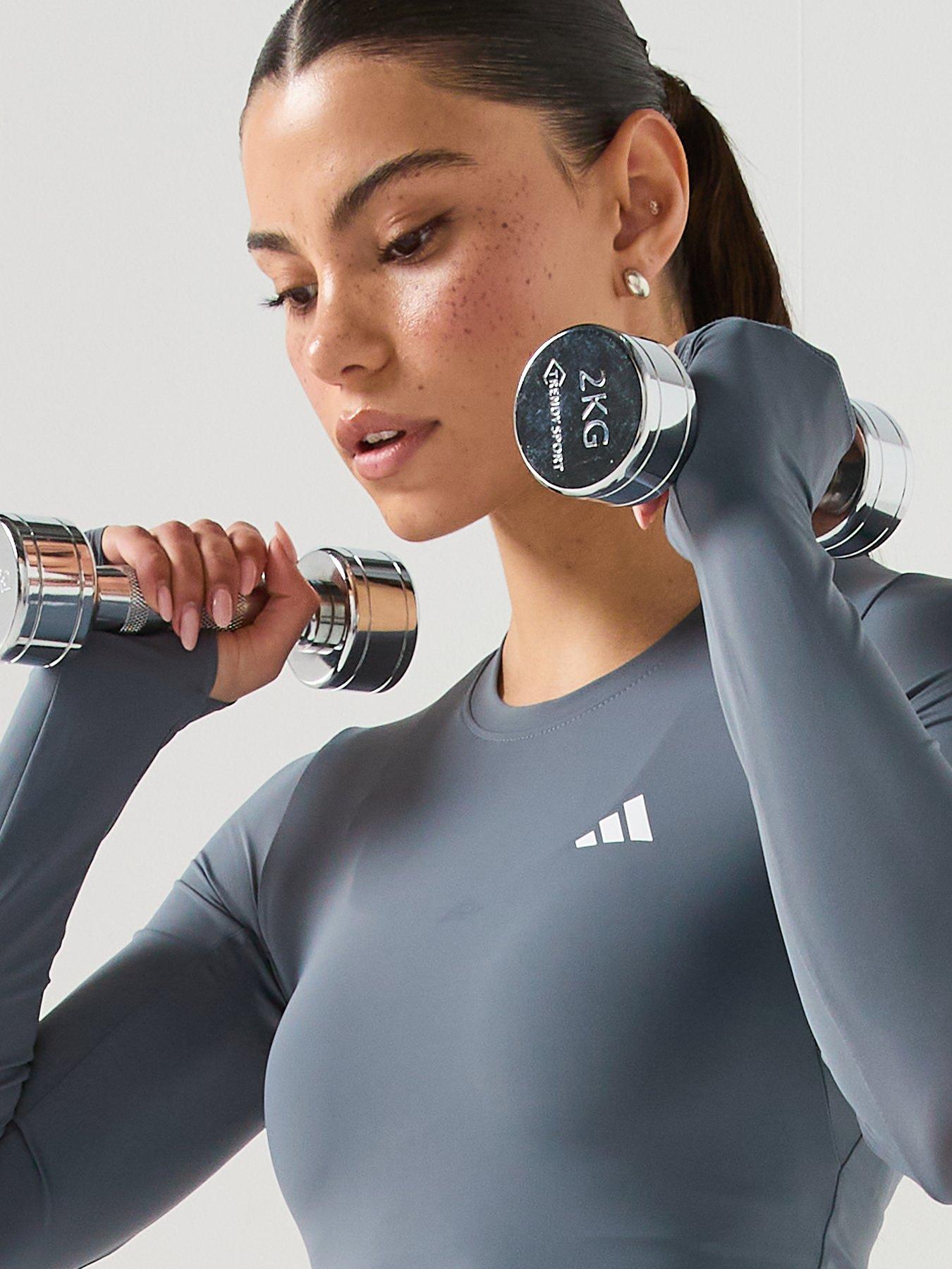  image of adidas-womens-training-workout-essentials-plus-t-shirt-grey