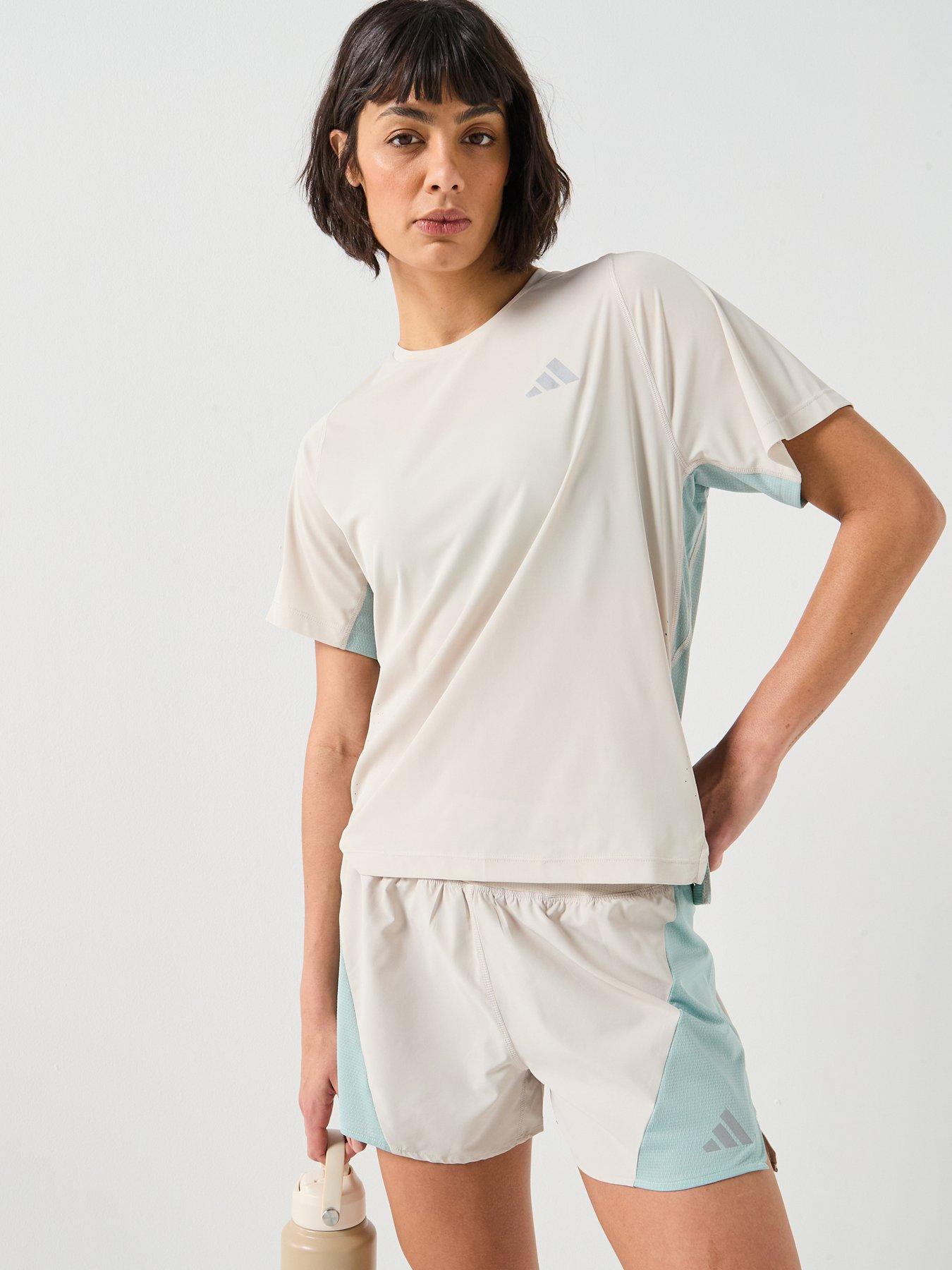 adidas Womens Running Breezy T-Shirt - Beige