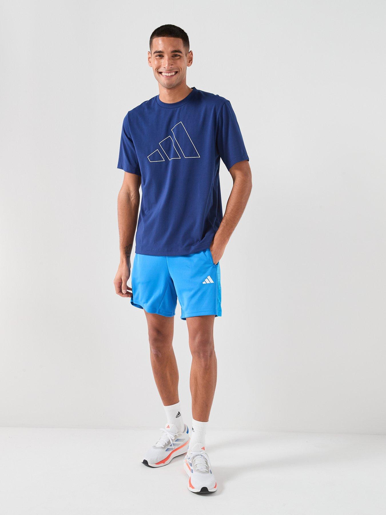 Image 3 of 6 of adidas Mens Training Workout Essentials T-Shirt - Blue
