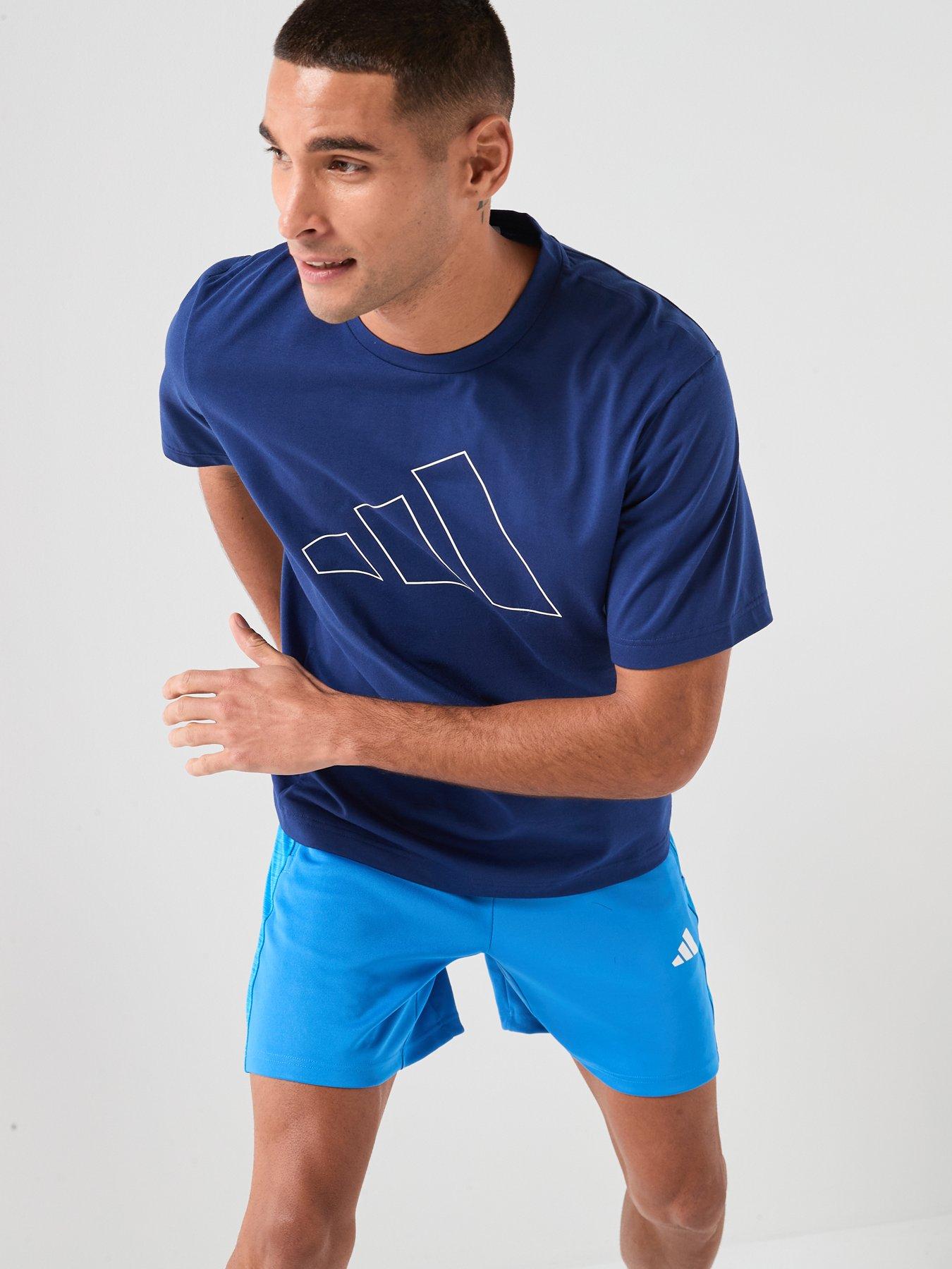 Image 4 of 6 of adidas Mens Training Workout Essentials T-Shirt - Blue