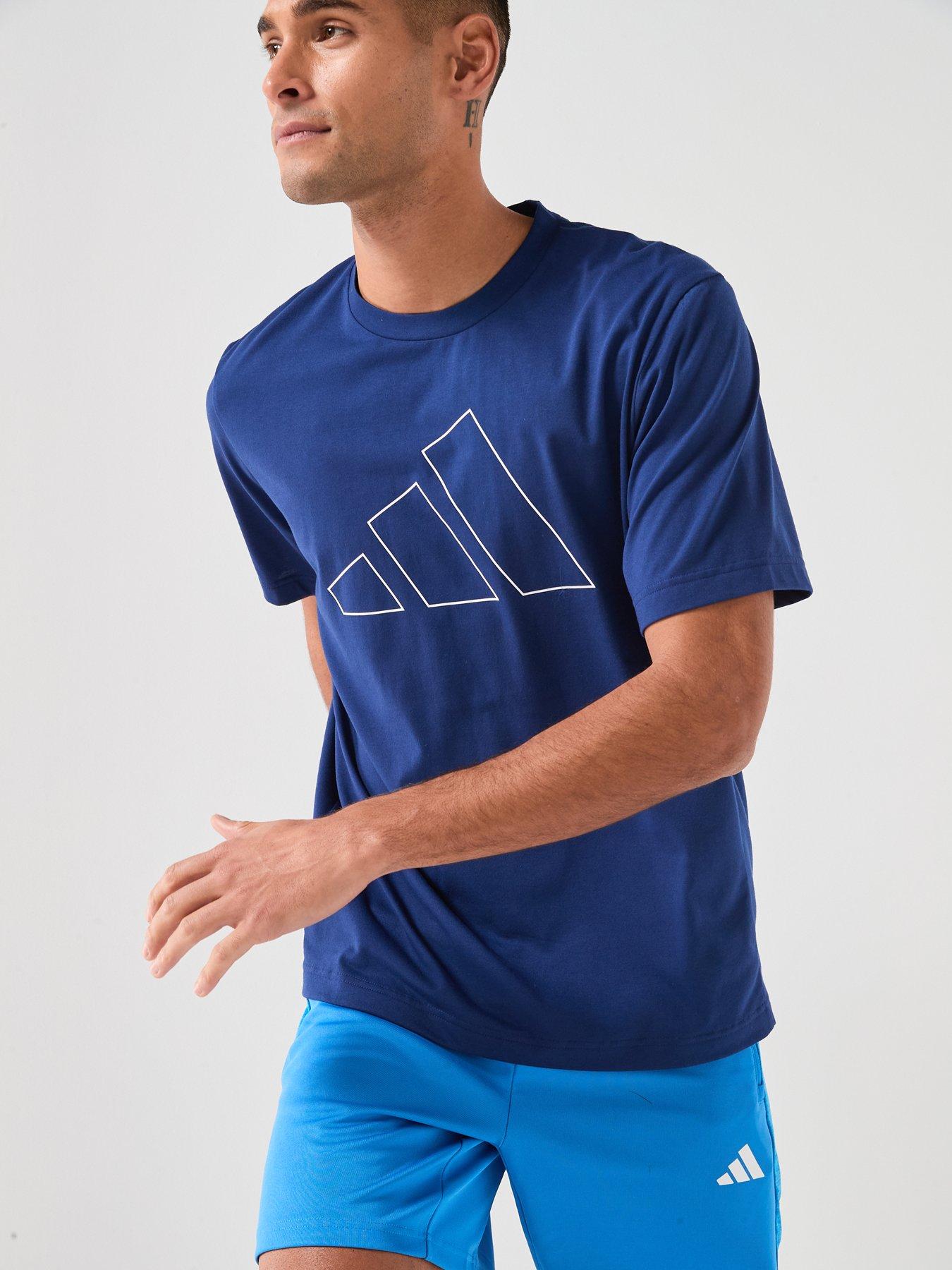 Image 5 of 6 of adidas Mens Training Workout Essentials T-Shirt - Blue