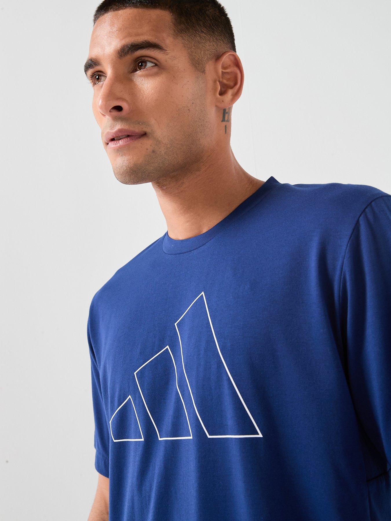 Image 6 of 6 of adidas Mens Training Workout Essentials T-Shirt - Blue