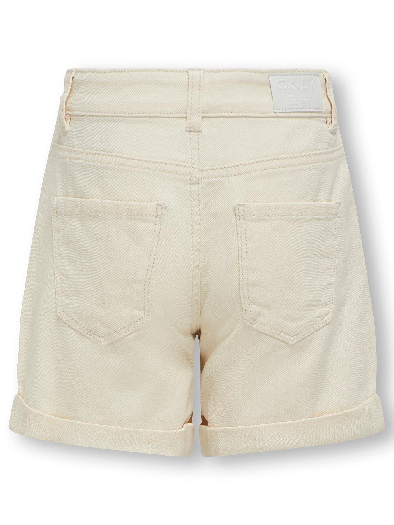 Image 3 of 7 of Only Kids Girls Mom Denim Shorts - Cream