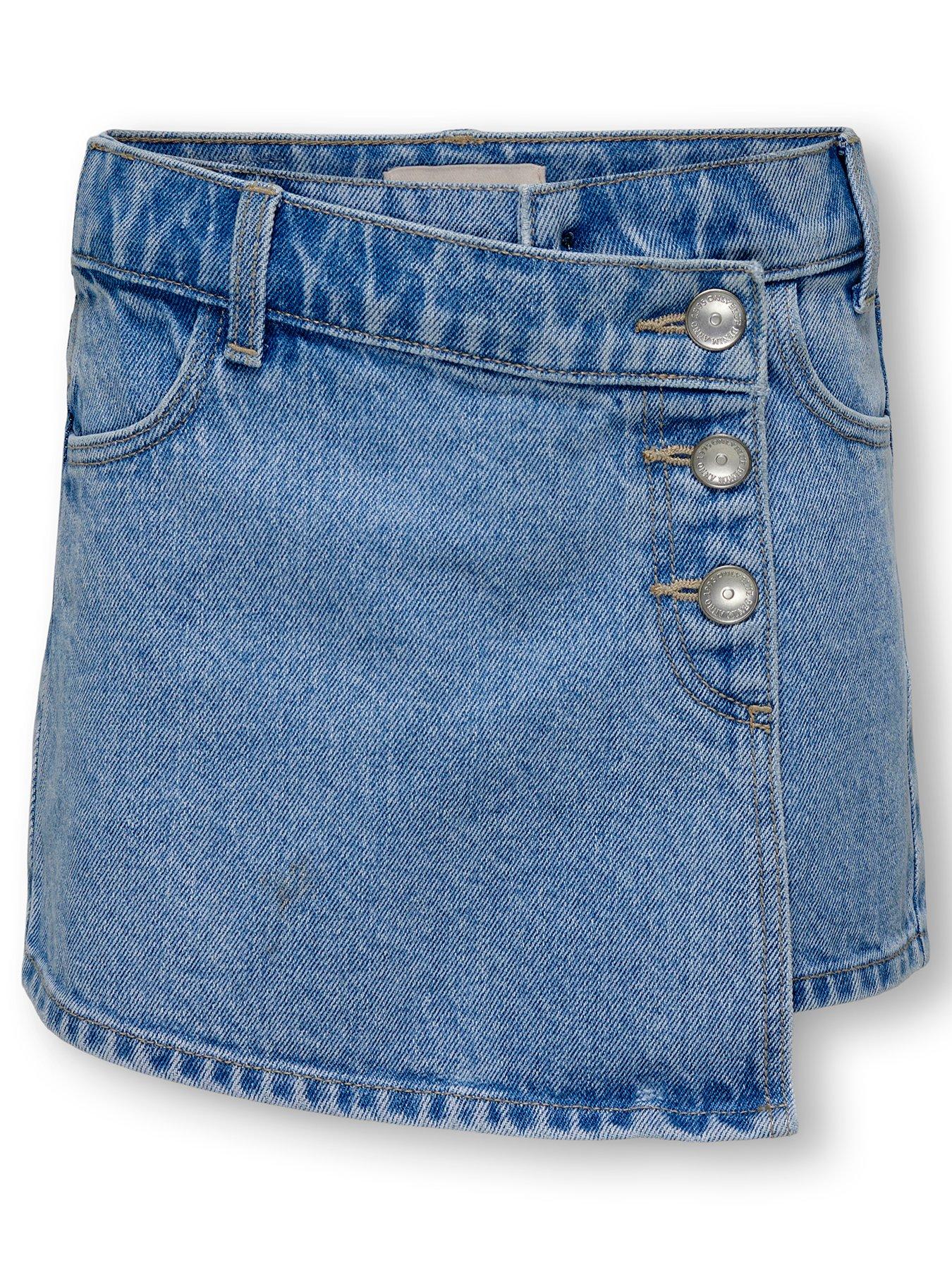 Image 2 of 4 of Only Kids Girls Denim Skort - Blue