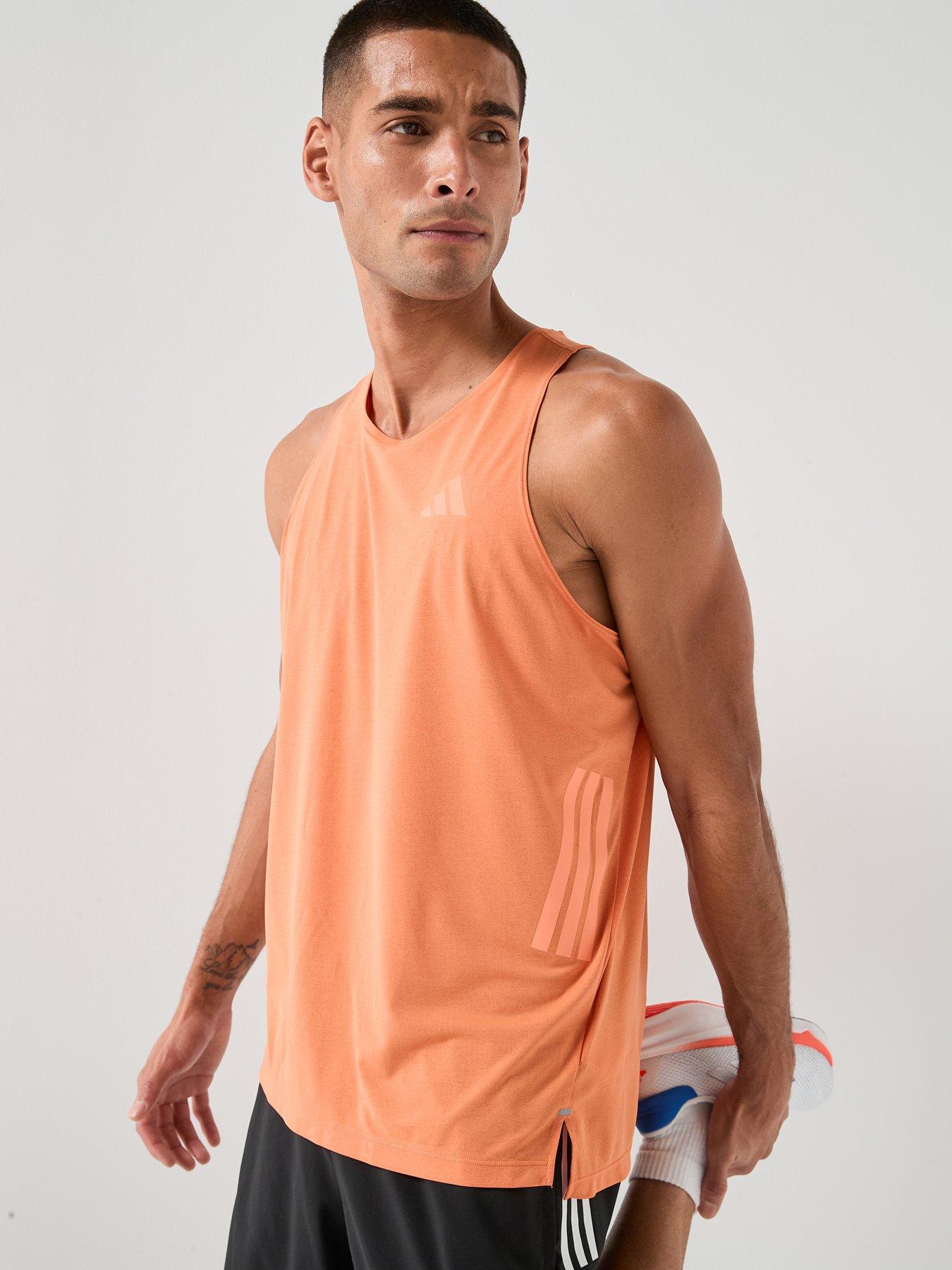 adidas Mens Running Adi365 Iconic Stripes Tank - Orange