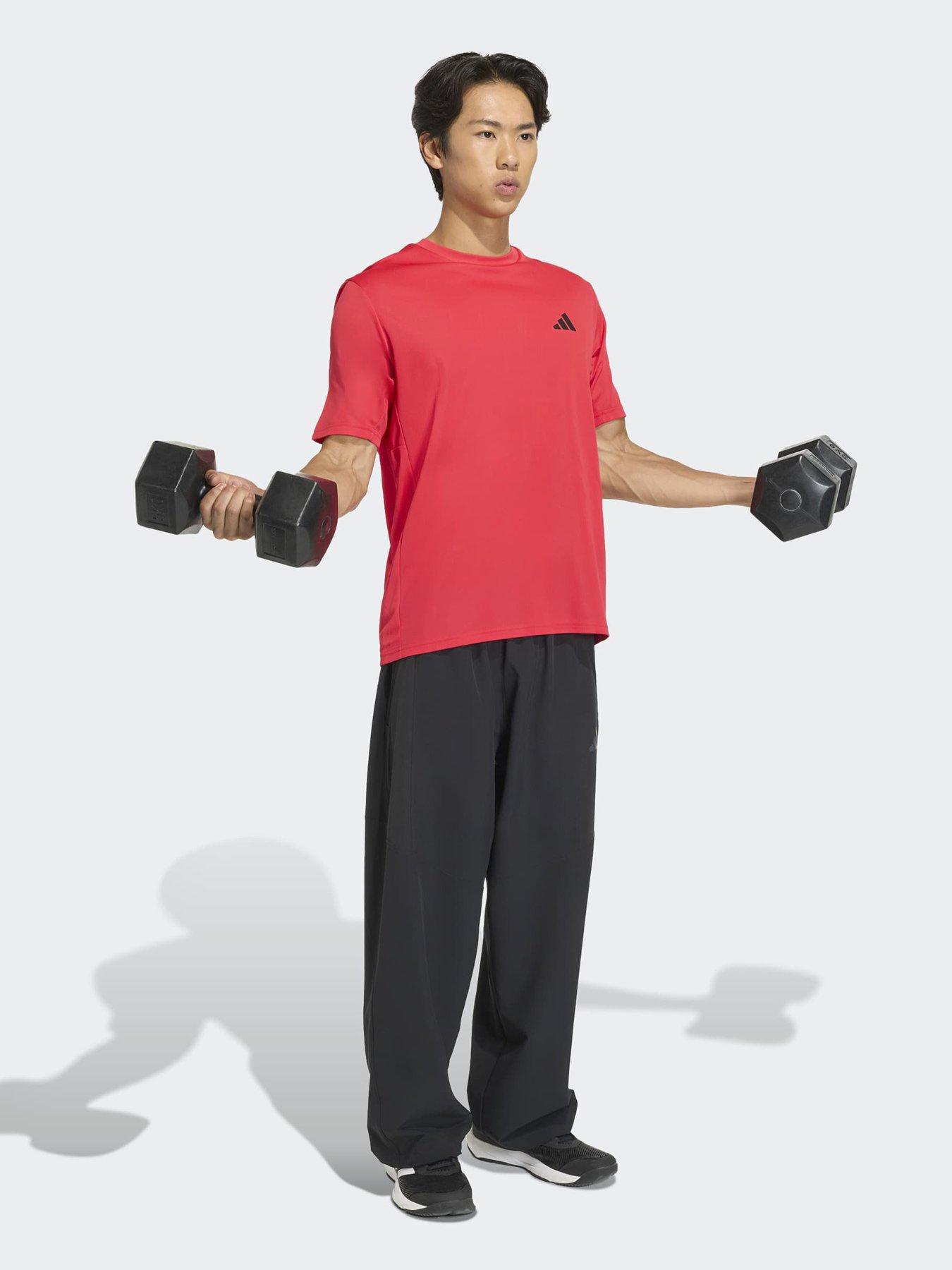  image of adidas-mens-training-workout-essentials-t-shirt-red