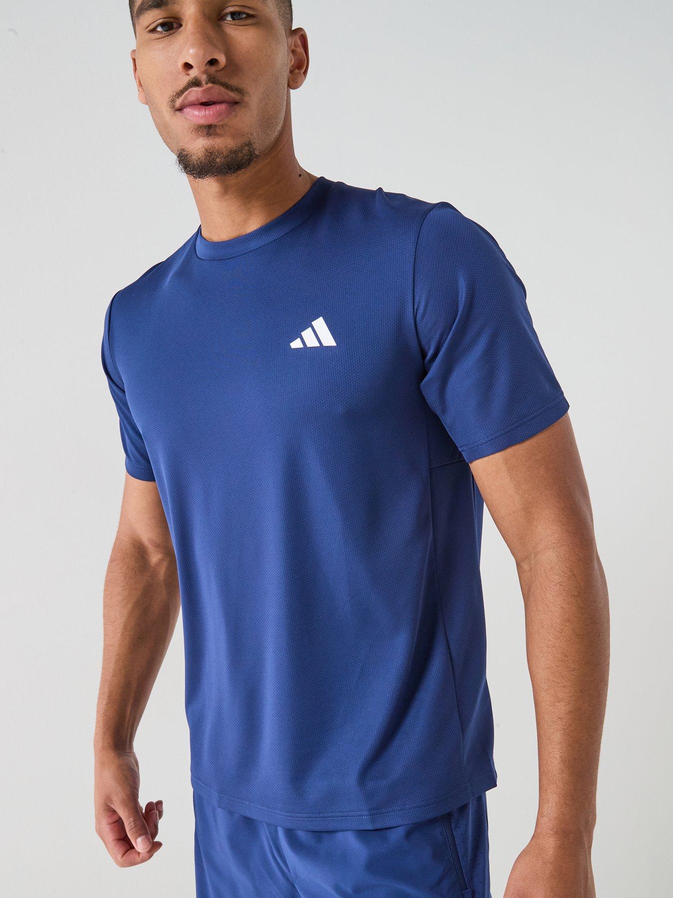 Image 1 of 5 of adidas Mens Training Workout Essentials T-Shirt - Blue