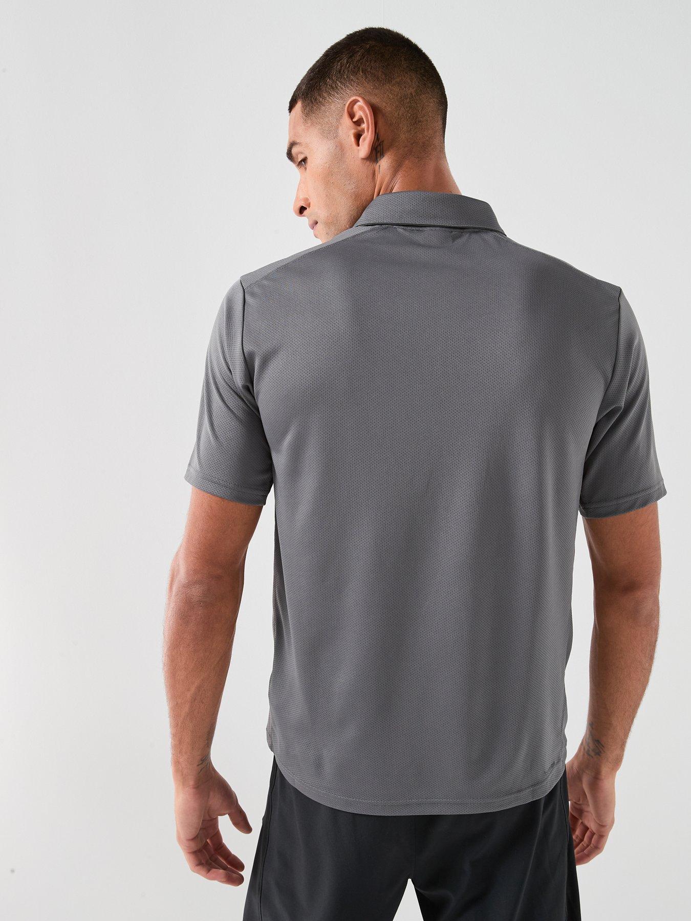 Image 2 of 5 of adidas Mens Training Workout Essentials Polo Shirt - Grey