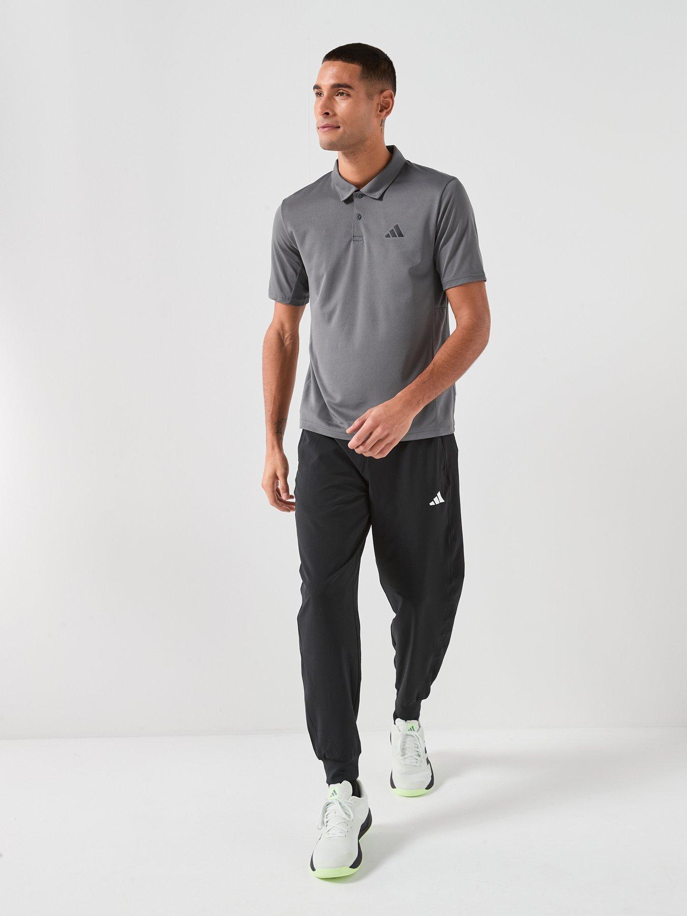 Image 3 of 5 of adidas Mens Training Workout Essentials Polo Shirt - Grey