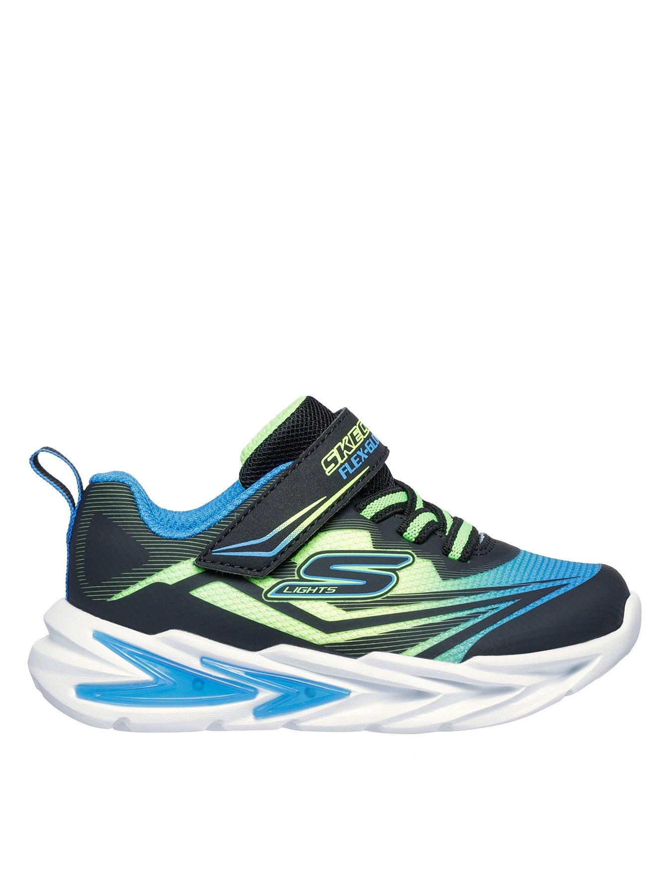 Skechers Kids Lighted Gore  &  Strap Sneaker W/ Midsole Techpiece