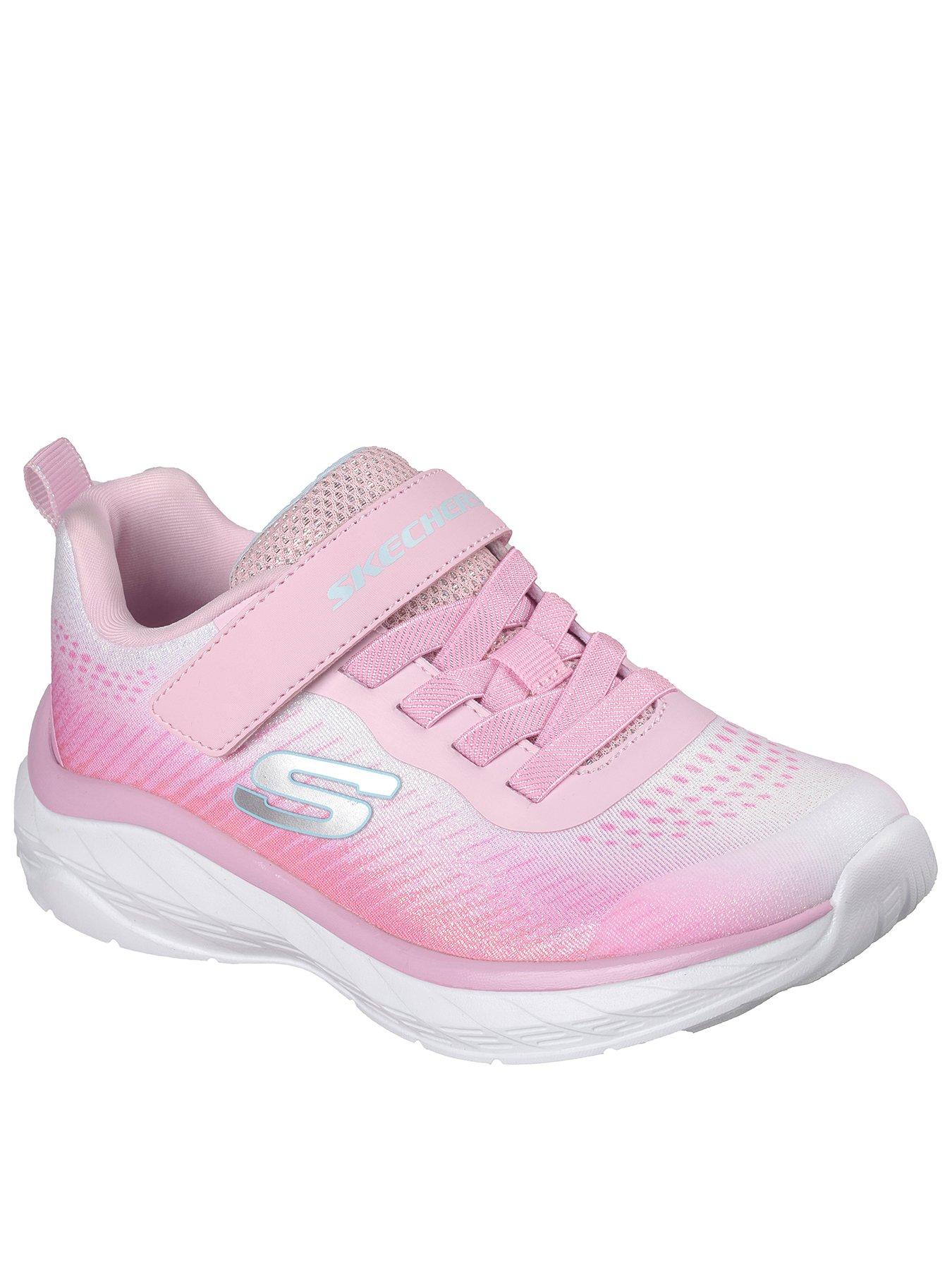 Skechers Kids Gore And Strap Sublimated Ombre Sparkle Mesh Sneaker